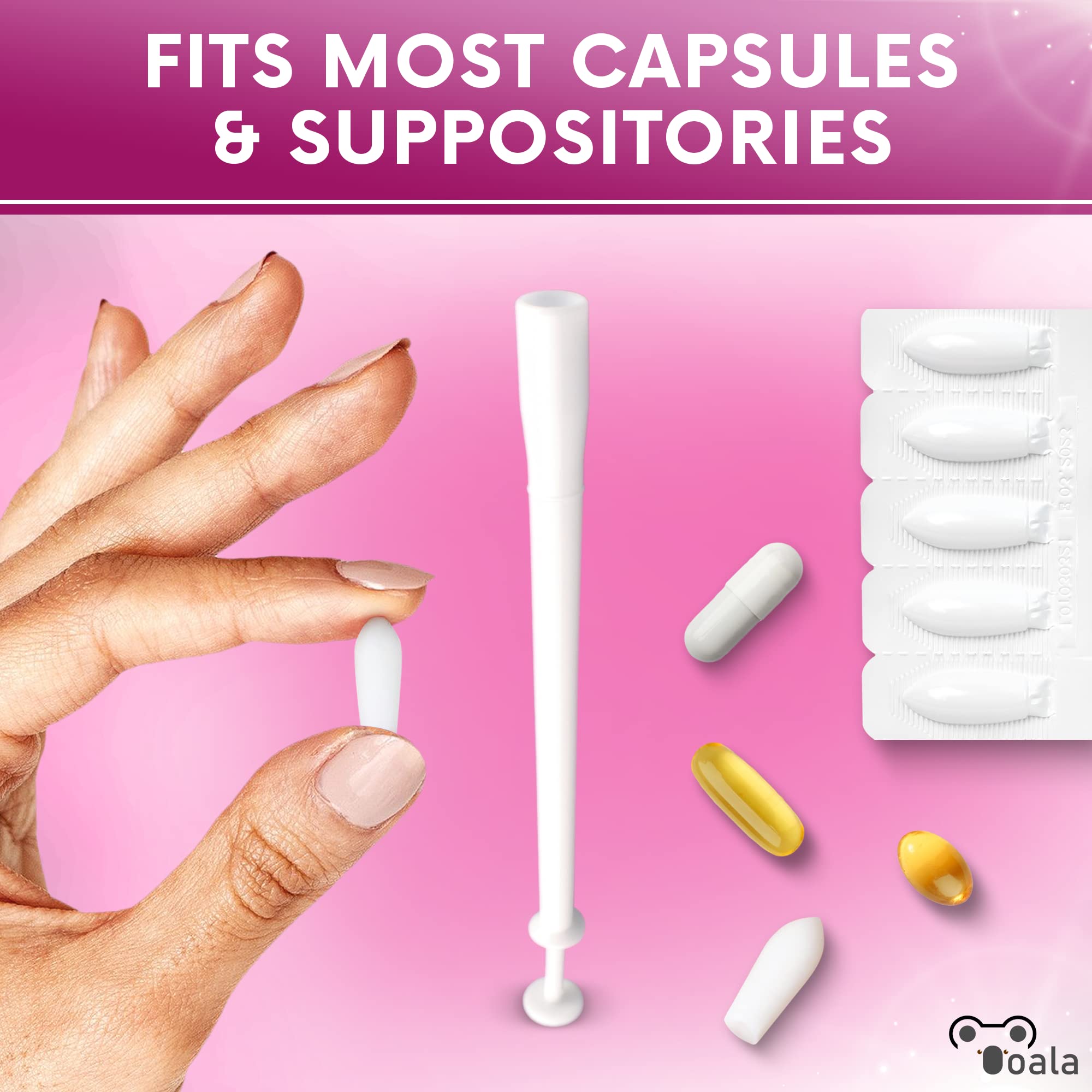 Ooala Disposable Vaginal Suppository Applicators (30-Pack) | Fits Most Brands, Pills, Tablets and Boric Acid