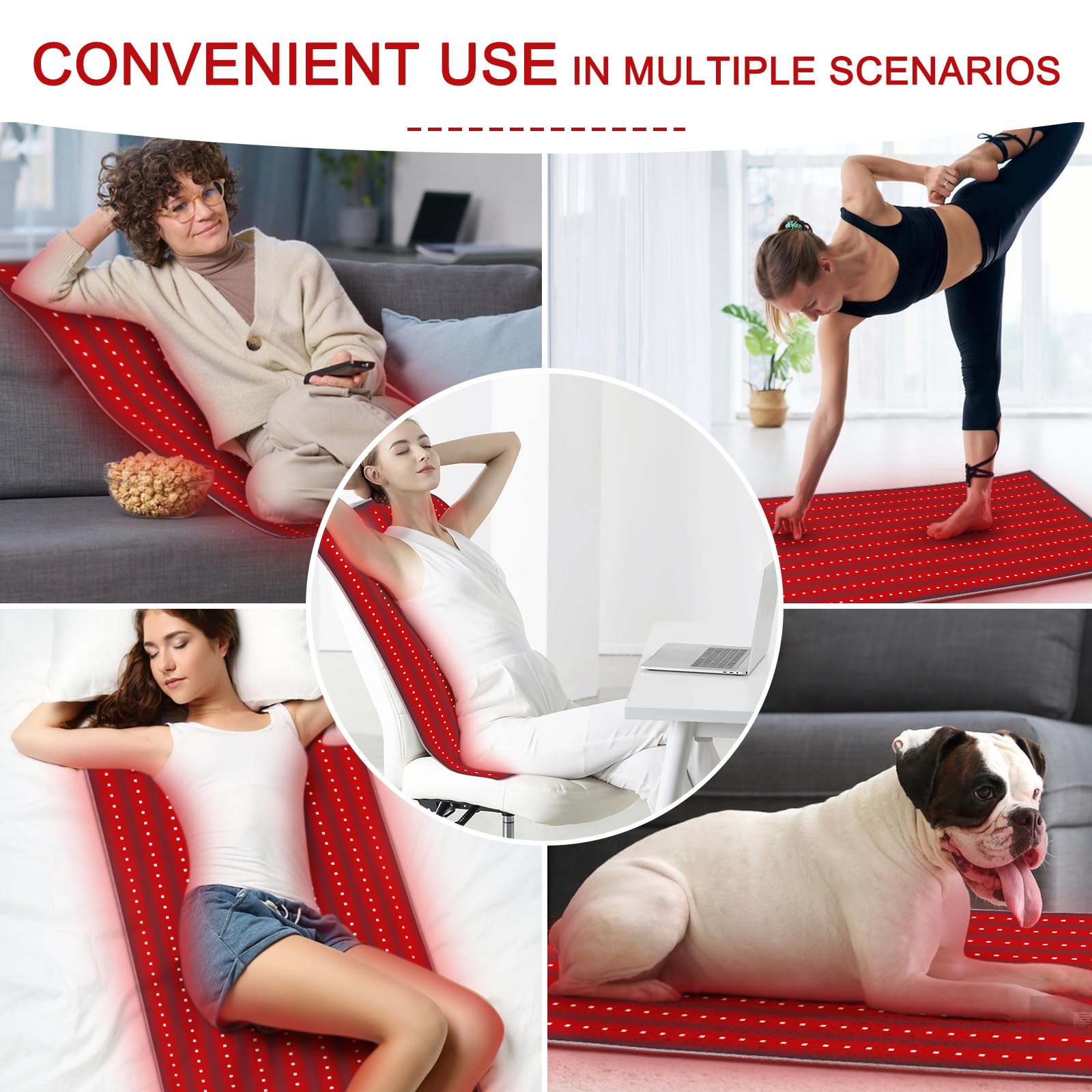 Red Light Therapy Pad 38 * 23.6 in - Red Light Therapy Body, 400 LEDs Using 660nm Red Light