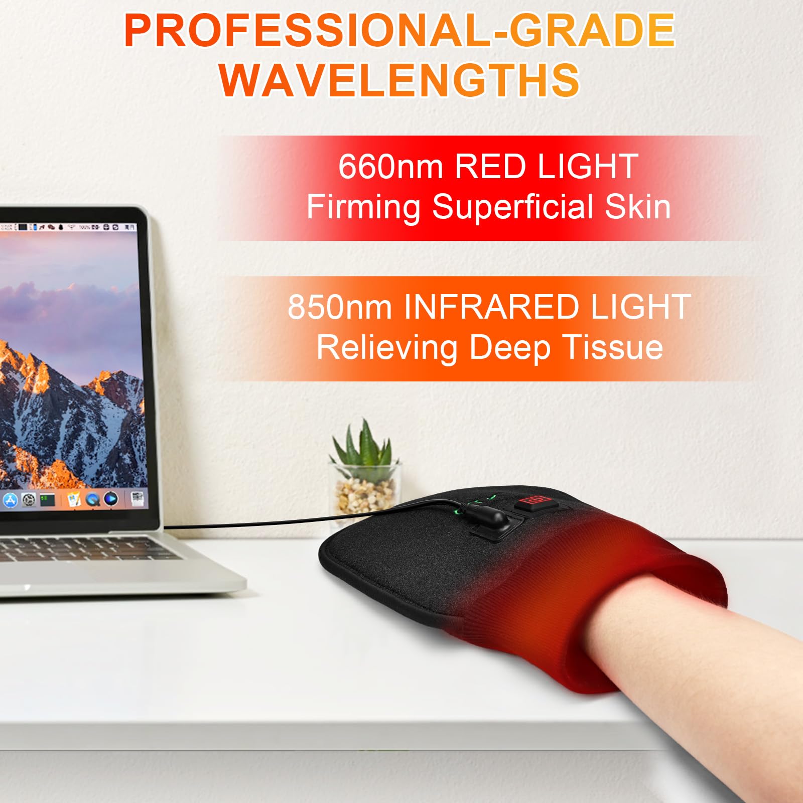 UTK Red Light Therapy Glove for Hands, Double-Sided Infrared Light Therapy Device for Finger