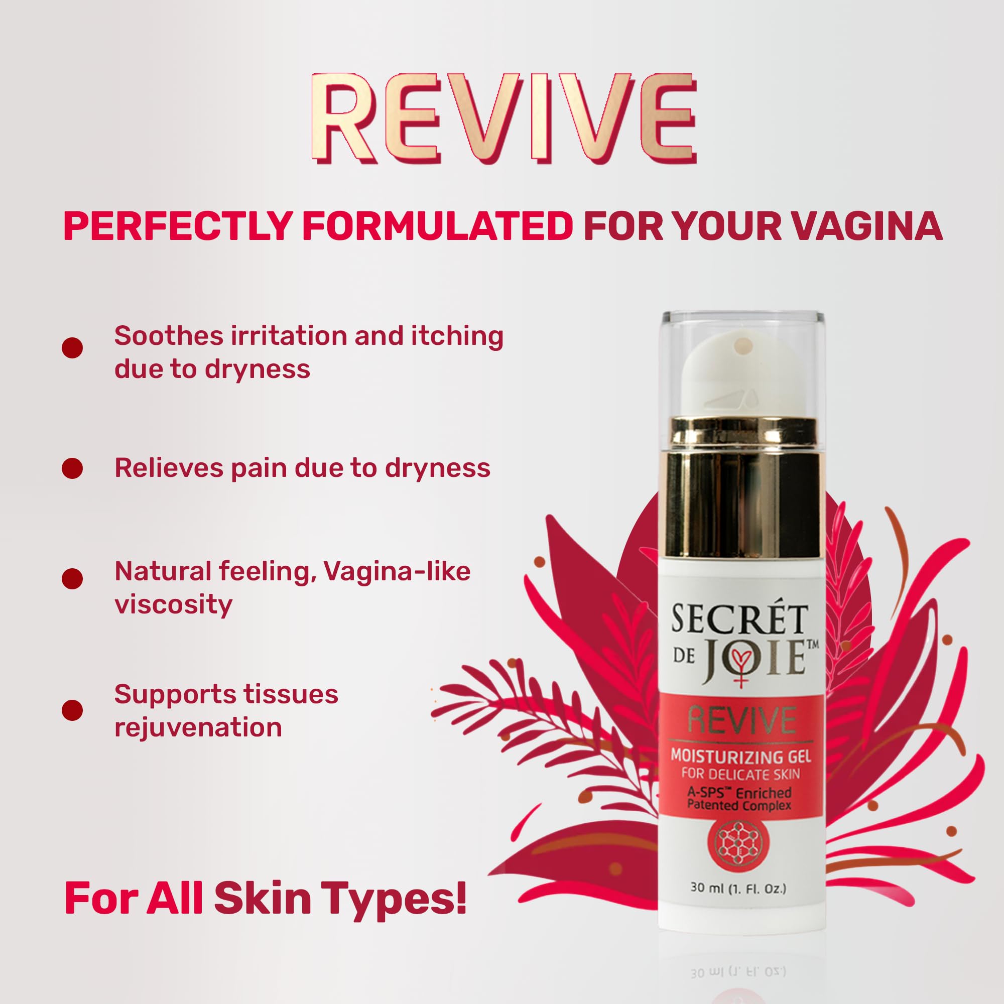 SECRET DE JOIE REVIVE Vaginal Moisturizer for Women - Long-Lasting Dryness & Discomfort Relief