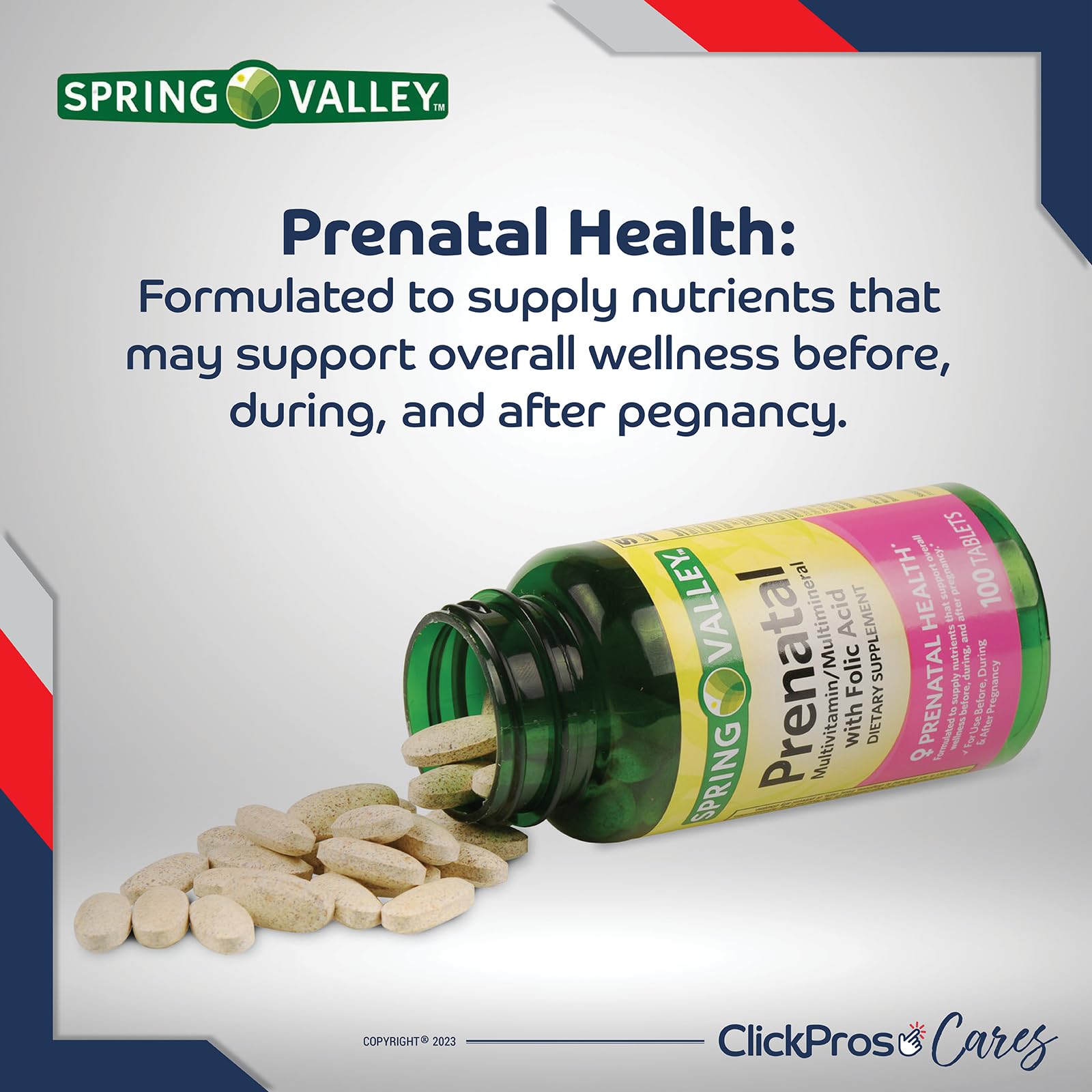 Spring Valley Prenatal Multivitamin/Multimineral for Pregnant and Nursing Women
