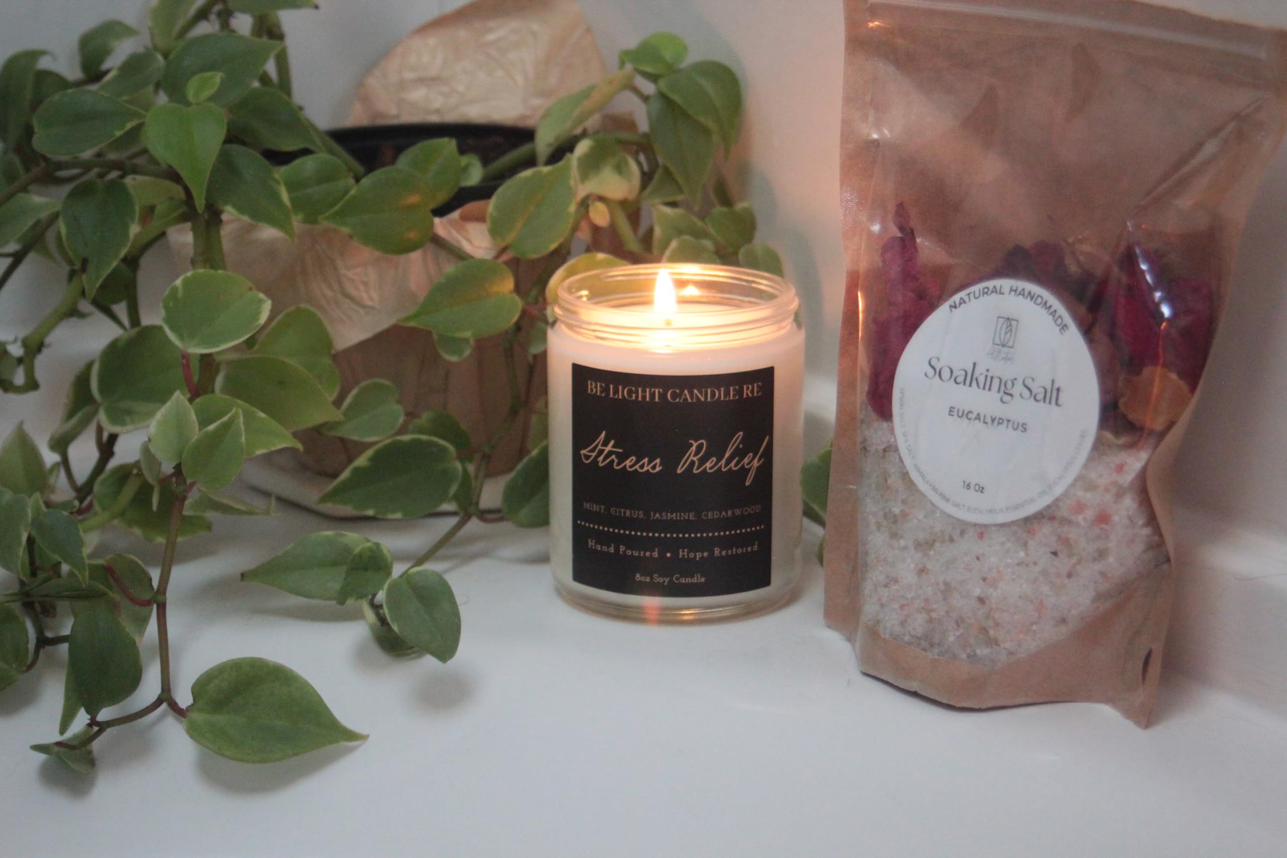 Stress Relief Candle | Purpose-Driven Soy Candles | Scented Candle for Home | 8oz Long Lasting Candle