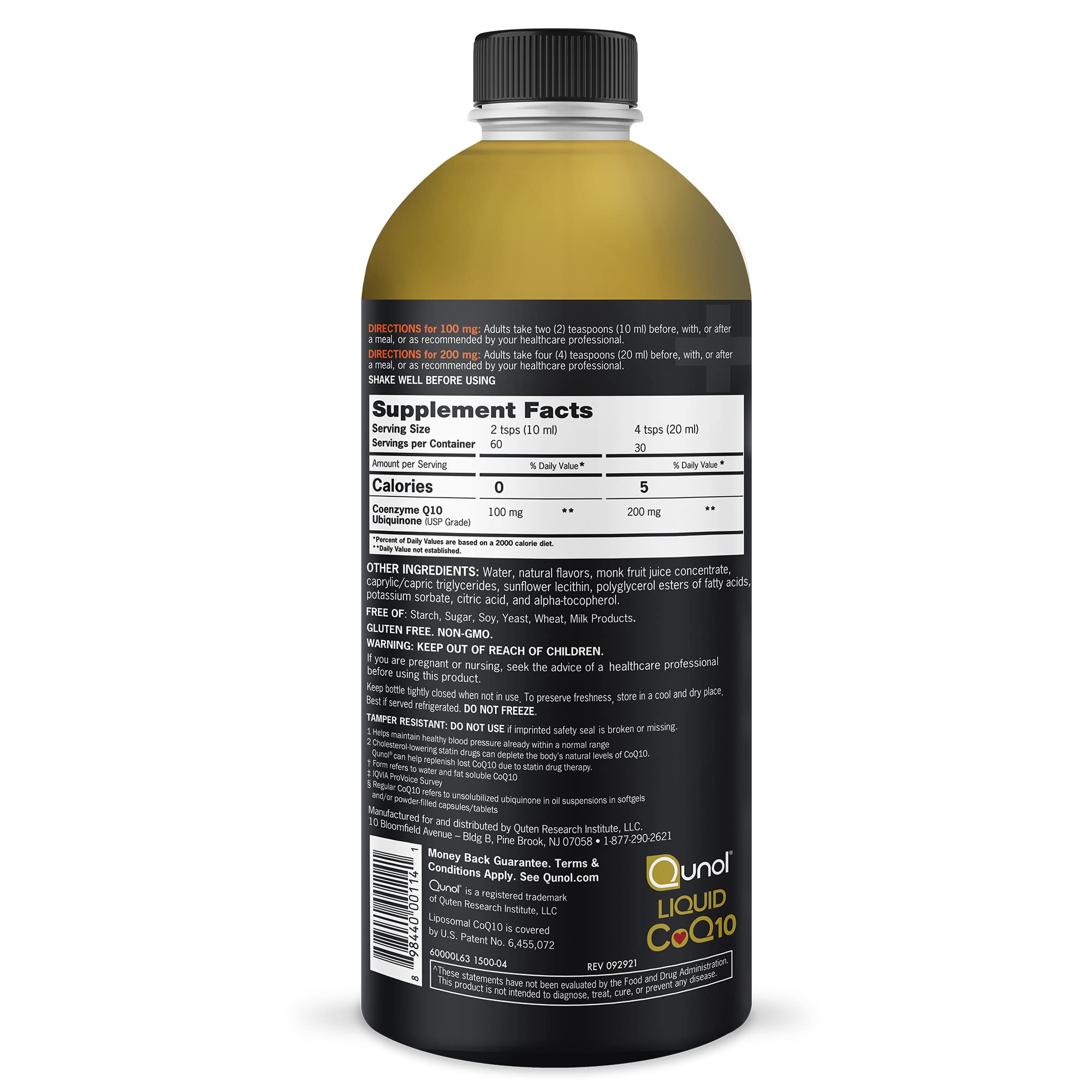 Qunol Liquid CoQ10 100mg, Superior Absorption Natural Supplement Form of Coenzyme