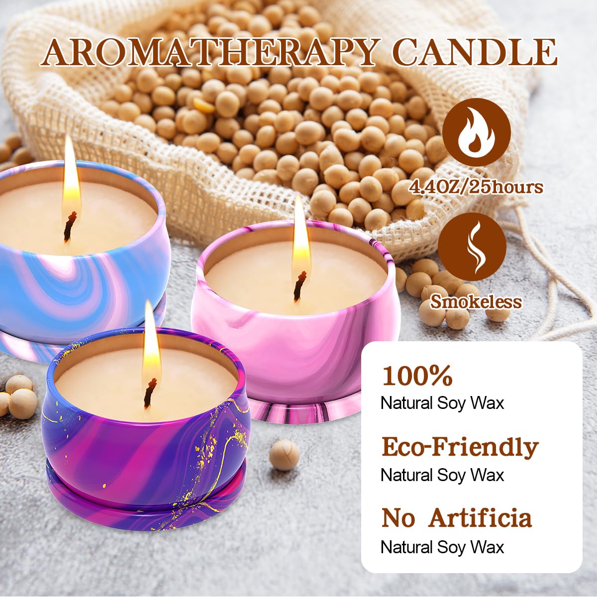 Scented Candles Set of 3, Aromatherapy Candle Set, Home Scented Candles for Winter, Holiday