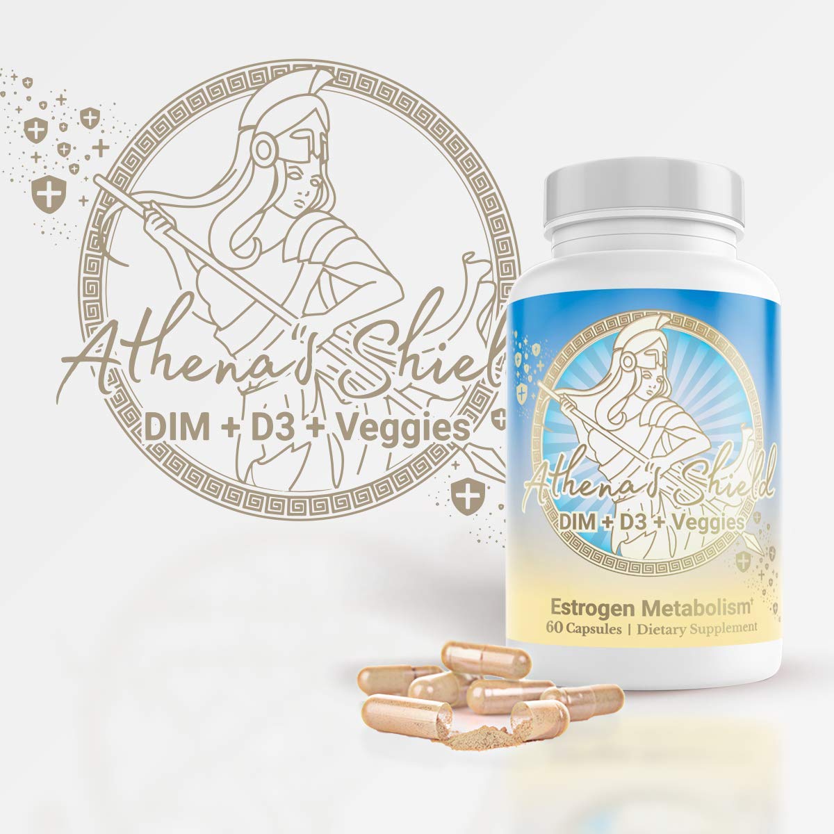 MENOLABS Athena’s Shield | DIM Supplement + D3 with BioPerine for Women | Estrogen Balance