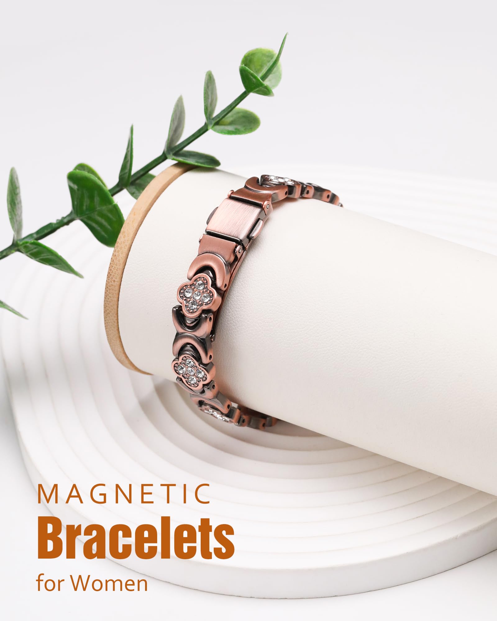 Jecanori Women's Pure Copper Bracelet, Ultra Strength Magnetic Copper Bracelets for Women