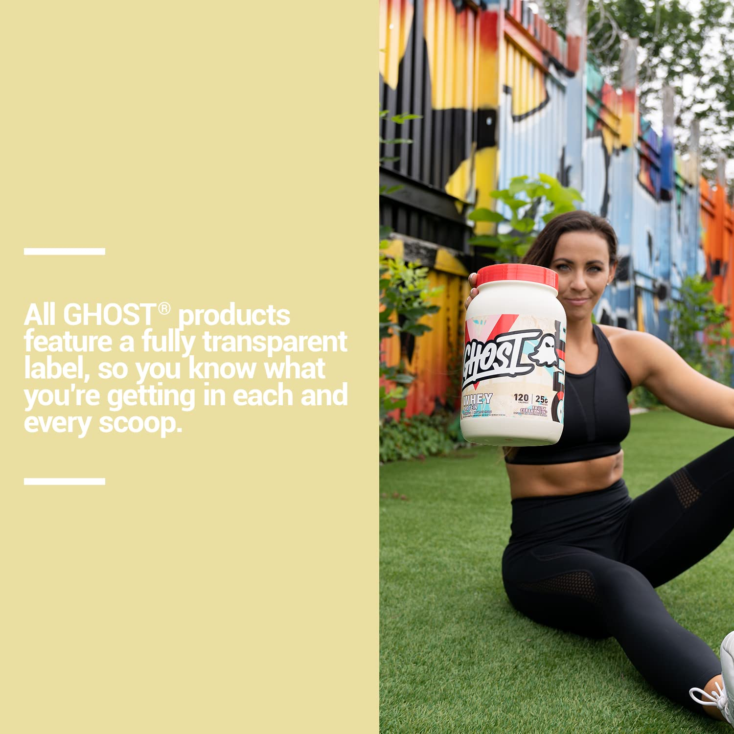 GHOST Whey Protein Powder, Fruity Cereal Milk - 2LB Tub, 25G of Protein - Flavored