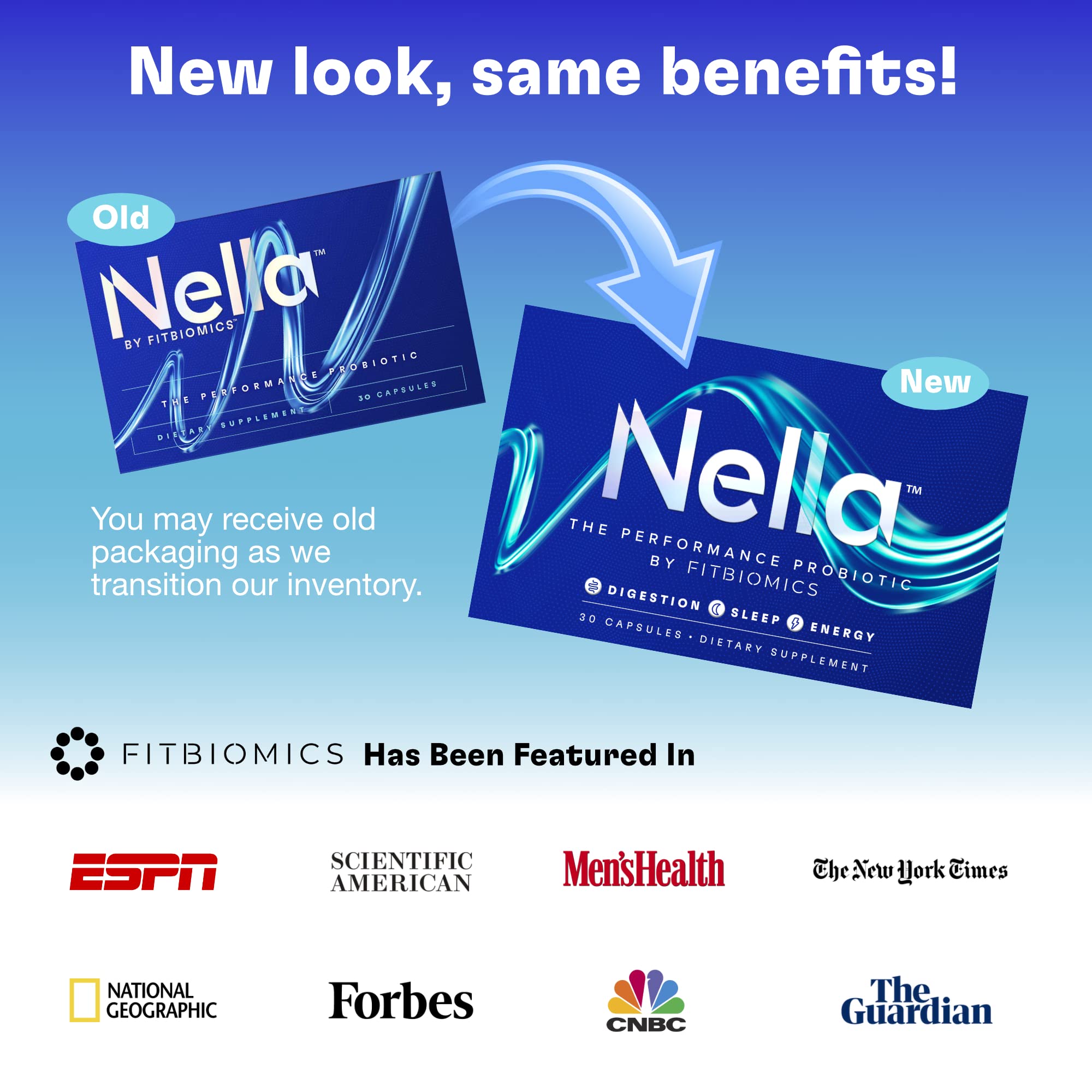 FITBIOMICS Nella Gut Health Supplements for Women & Men (30 Capsules)