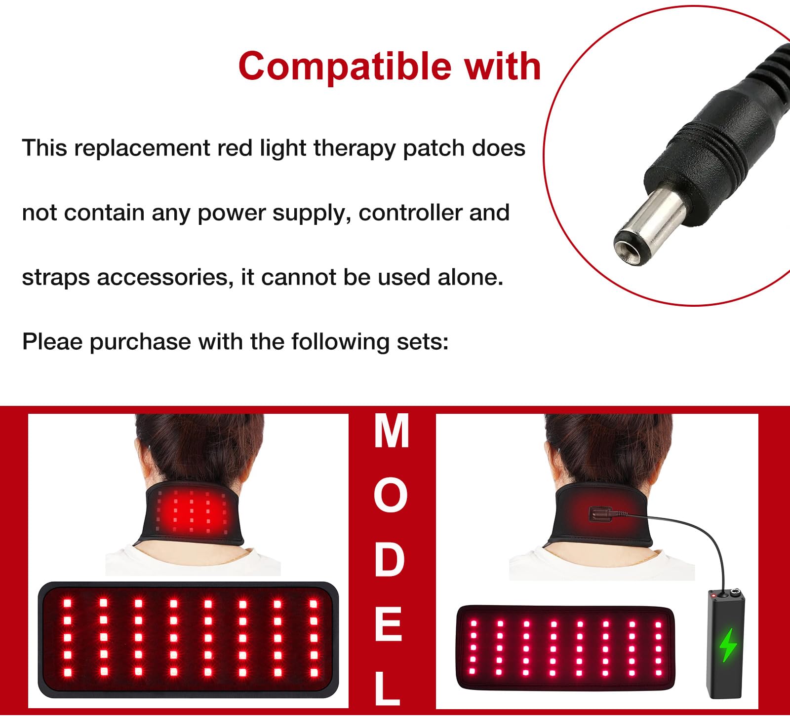 Replacement Red Light Therapy Patch, Infrared Light Therapy for Body Neck Wrist Red Therapy Belt