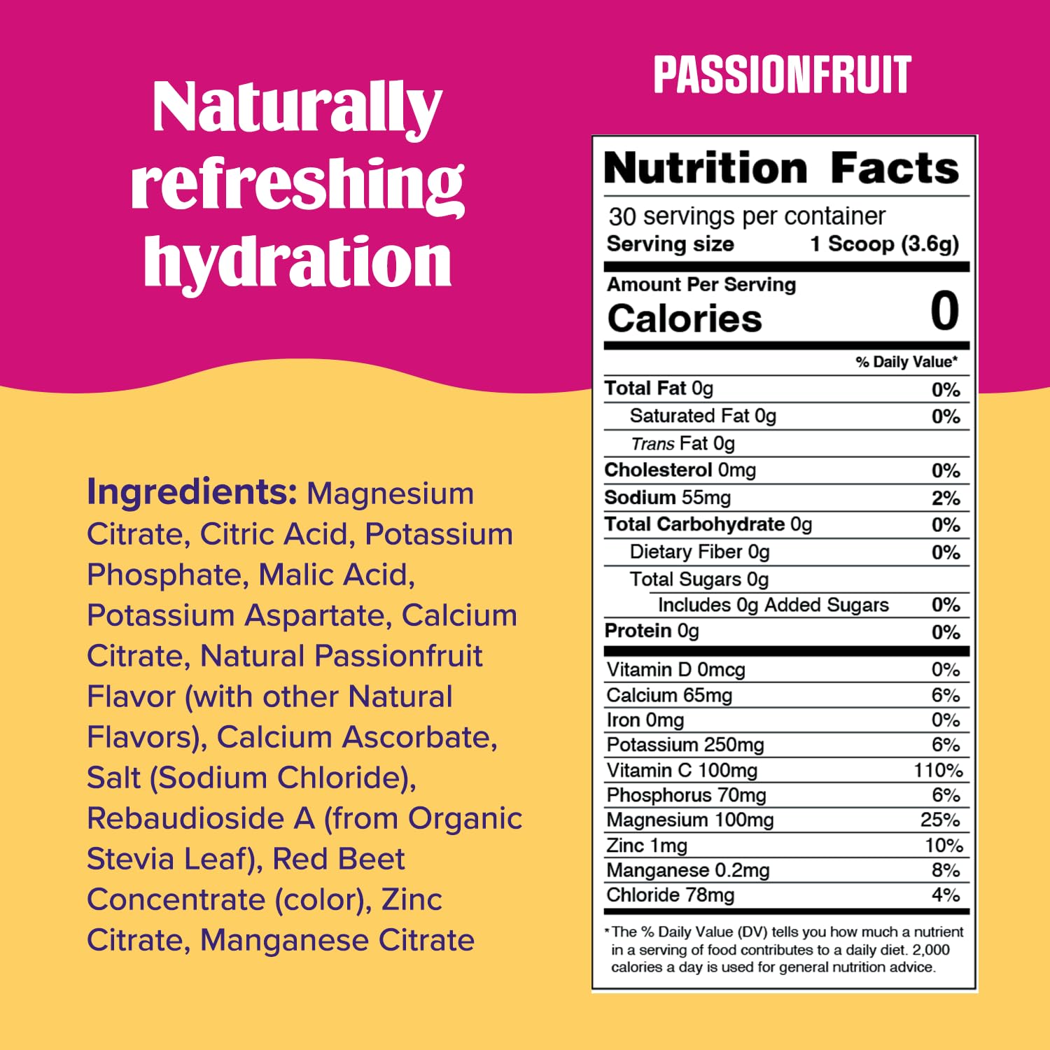 Ultima Replenisher Daily Electrolyte Drink Mix – Passionfruit, 30 Servings – Hydration