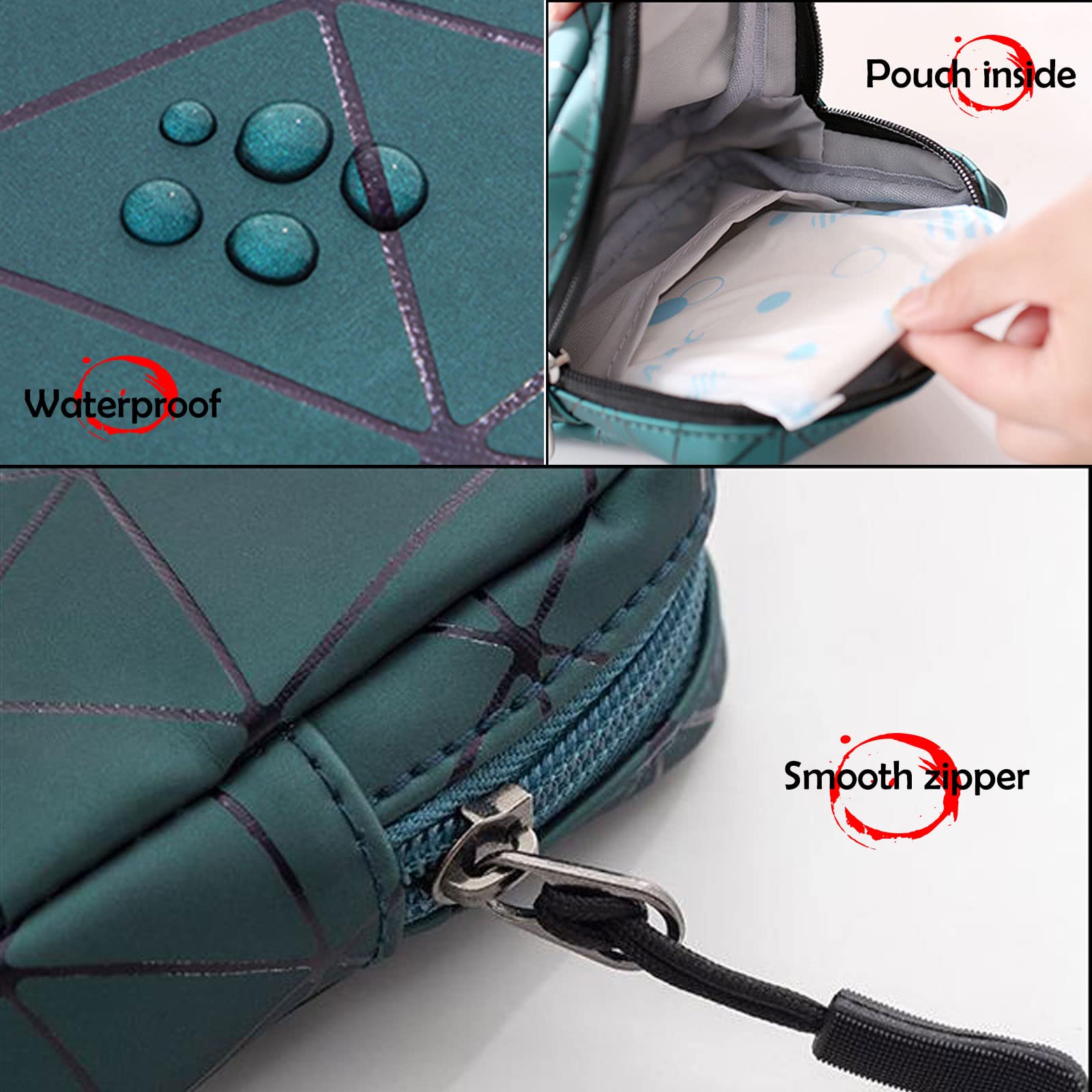 CCLEOOCOO Sanitary Napkin Storage Bag,Leather Waterproof Feminine First Period Bag with Zipper