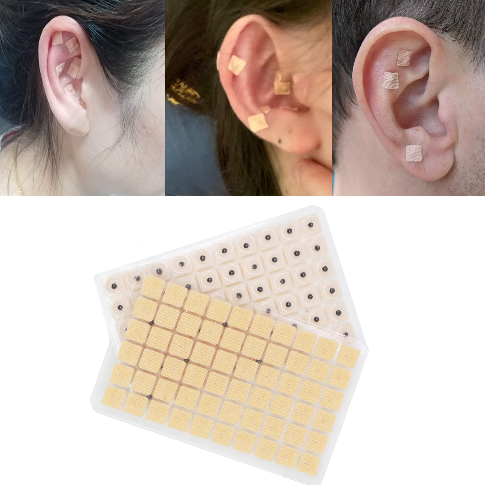 Ear Seeds Auricular Sticker kit,Acupuncture Kit Acupressure with Ears Seed 420 Pcs, Ear Chart, Tweezer
