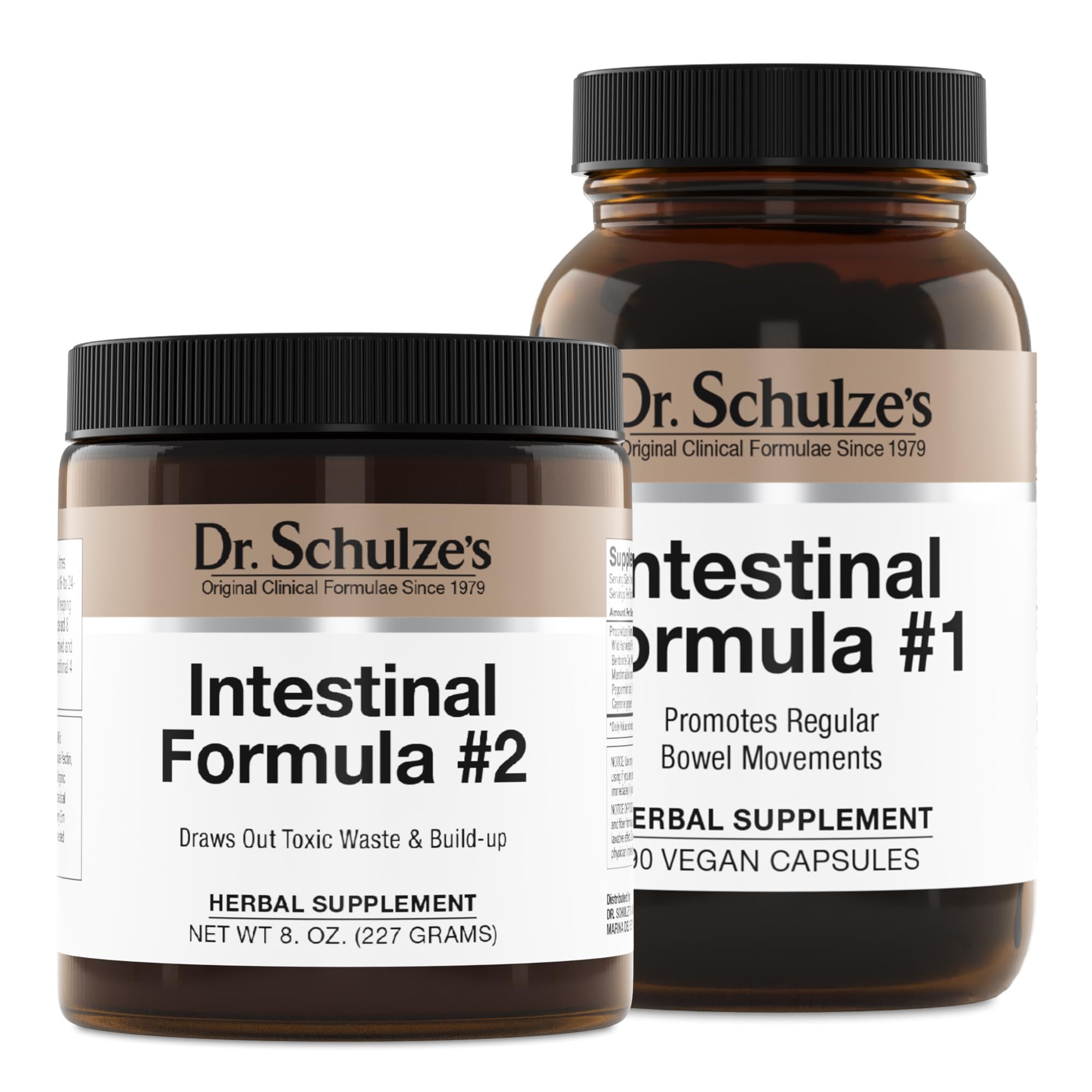 Dr. Schulze's Intestinal Formula #2 (8 Ounces) and Intestinal Formula #1 Capsules 
