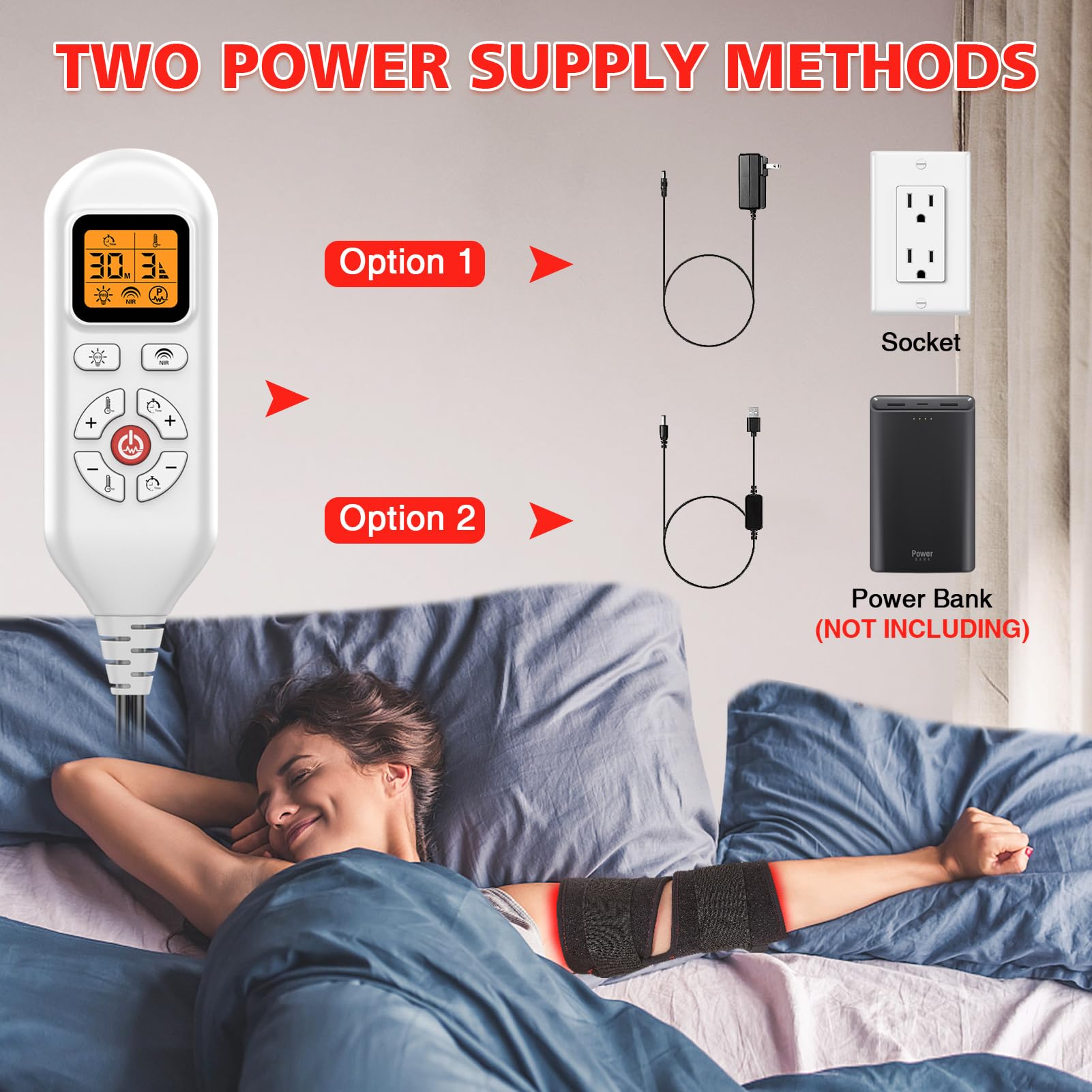 JOBYNA Red and I.nfrared L.ight T.herapy for Elbow Wrap, 850nm Near I.nfrared L.ight & 660nm