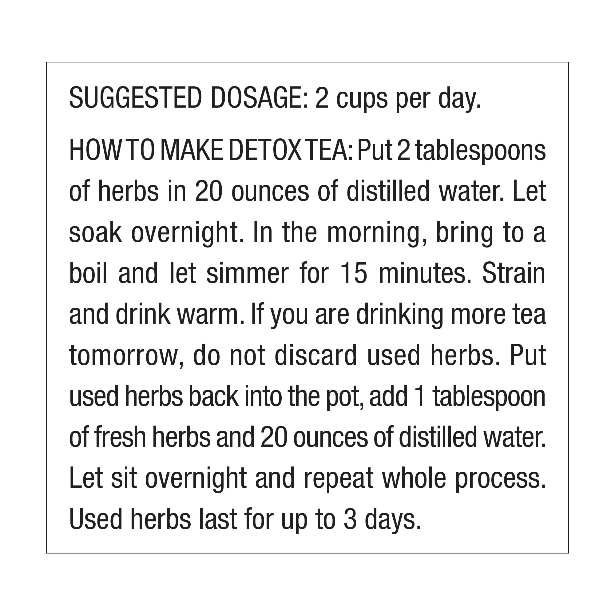 Dr. Schulze's | Detox Tea | All Purpose Herbal Tonic | Powerful Digestive Stimulant