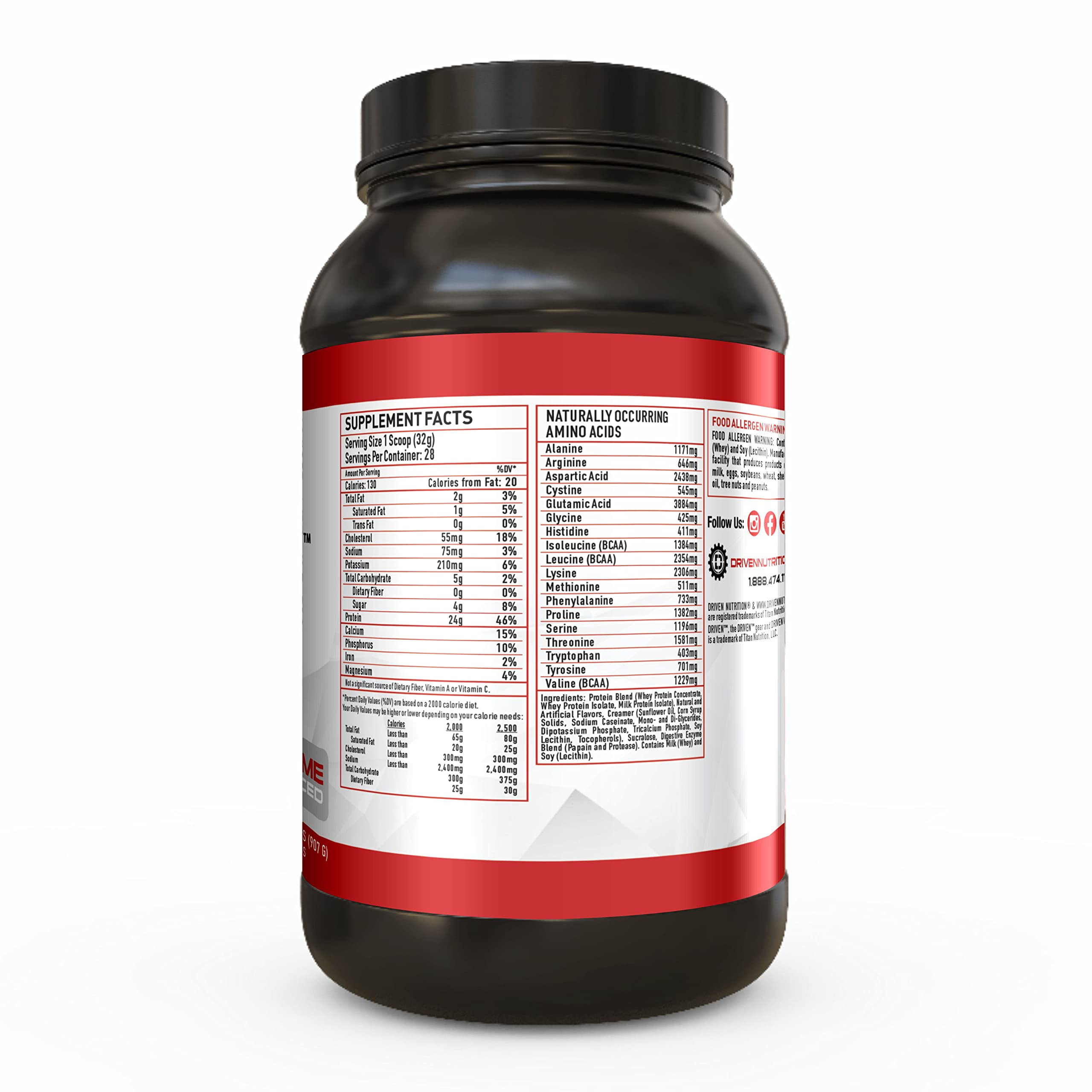 Driven WHEY- Grass Fed Whey Protein Powder: Delicious, Clean Protein Shake