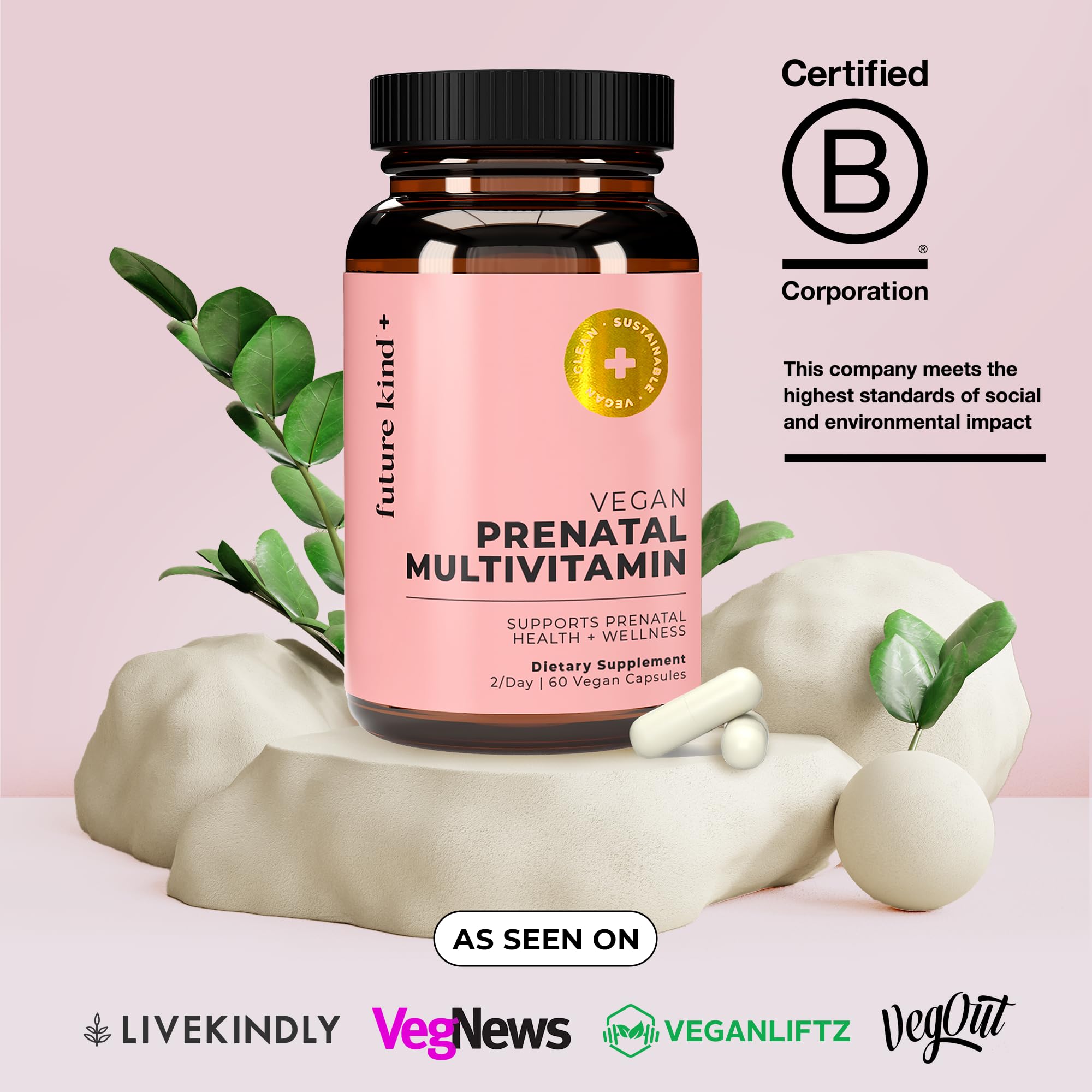 Future Kind Vegan Prenatal Vitamin - (60ct) Prenatal Vitamins with DHA & L-MethylFolate