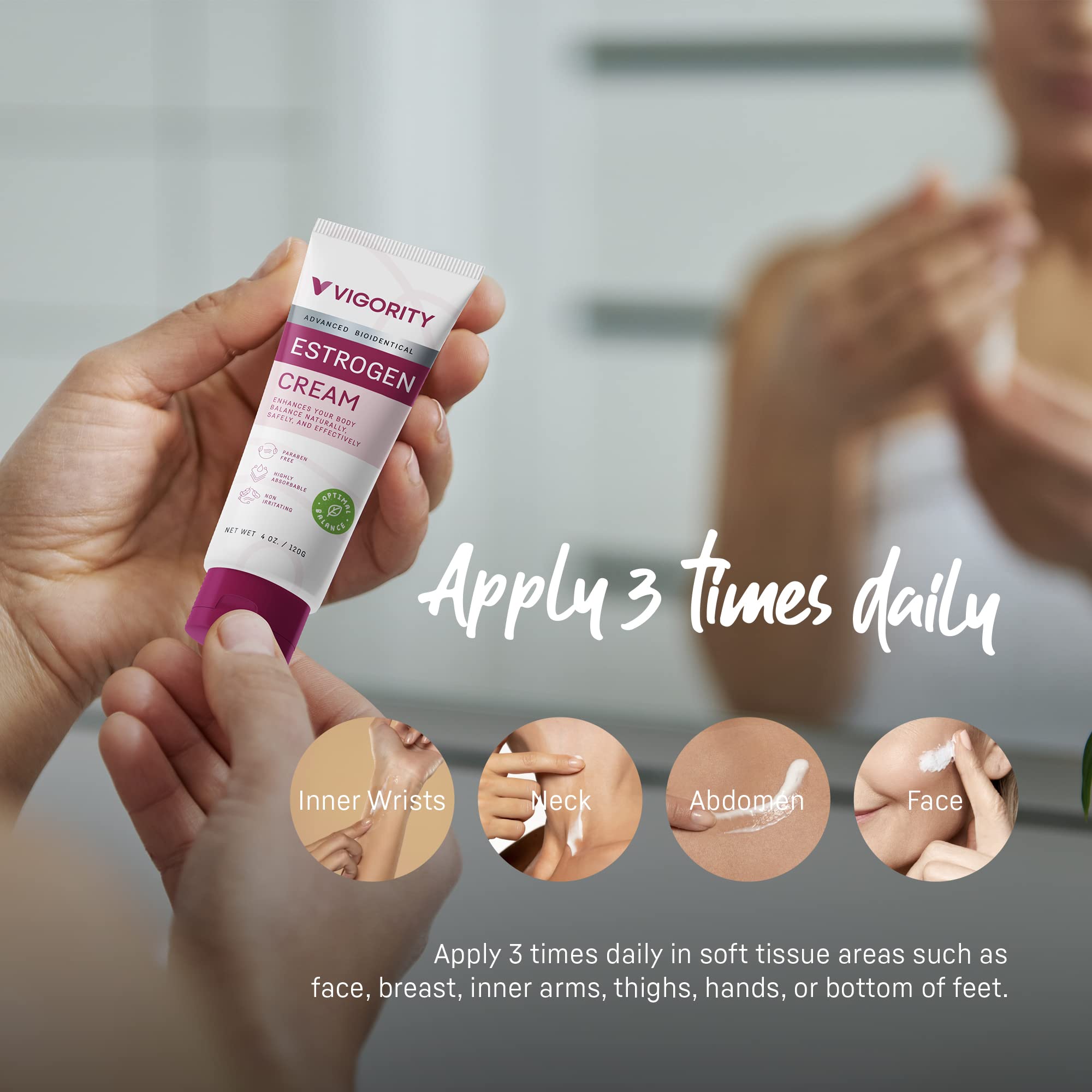 Estrogen Cream For Women, Natural Bioidentical, Hot Flashes Menopause Relief, Estrogen Cream