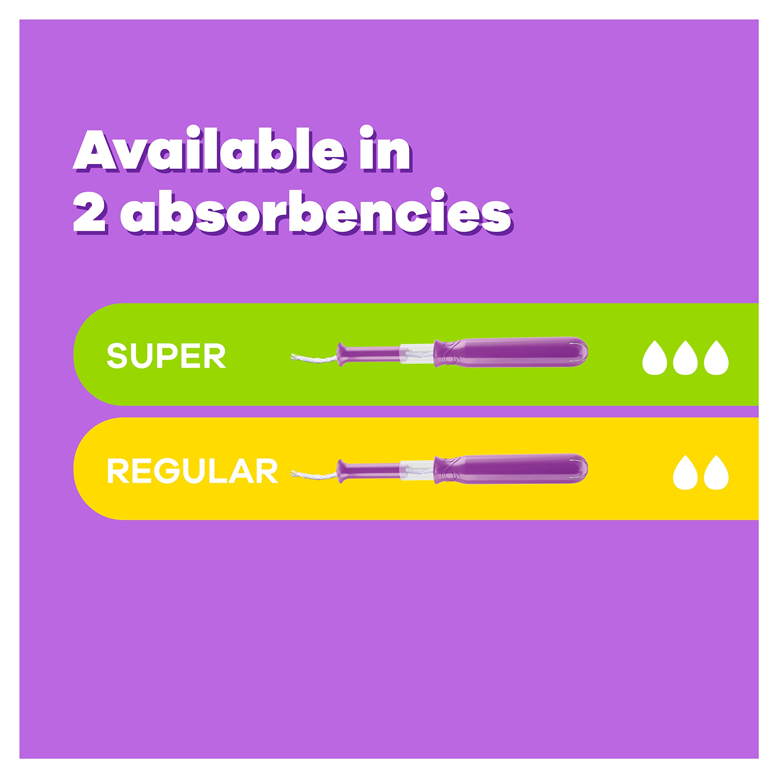 Tampax Pocket Radiant Compact Tampons Multi Pack, Regular/Super Absorbency with BPA-Free