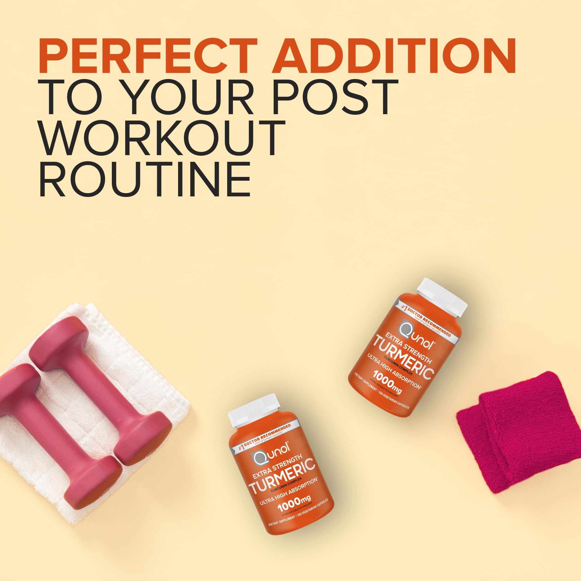 Qunol Turmeric Curcumin Supplement, Turmeric 1000mg with Ultra High Absorption