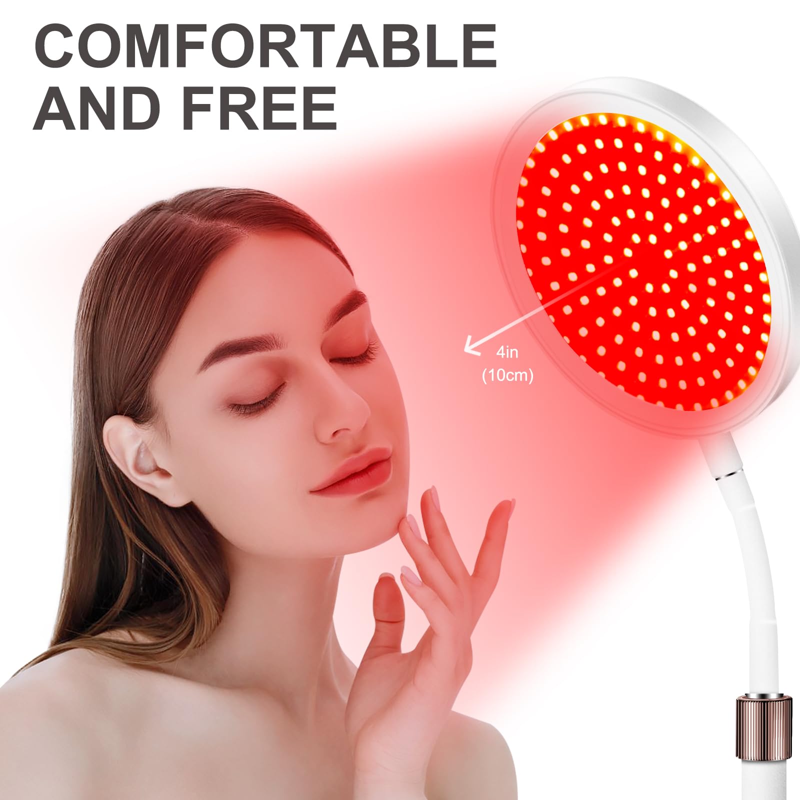 Red Light Lamp with Base, 660nm Red Light & 850nm Near Infrared Red Light Lamp with Timer