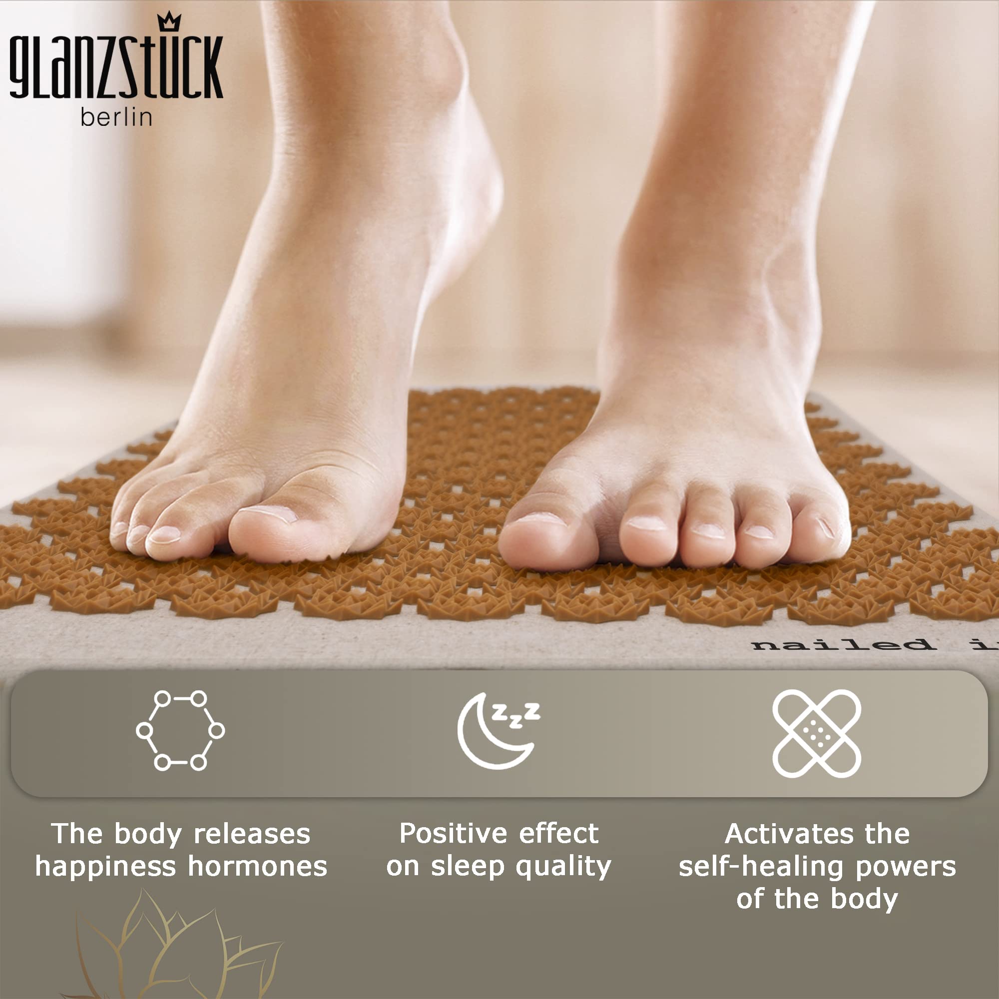 Glanzstück Berlin® Health Collection XXL Acupressure Mat Set for Full Body for Tension Headaches