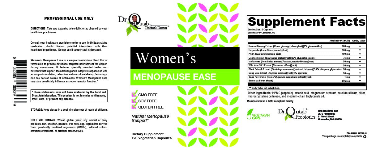 Dr Qutab The Doctor's Doctor, Women's Menopause Ease, Natural Menopause Support