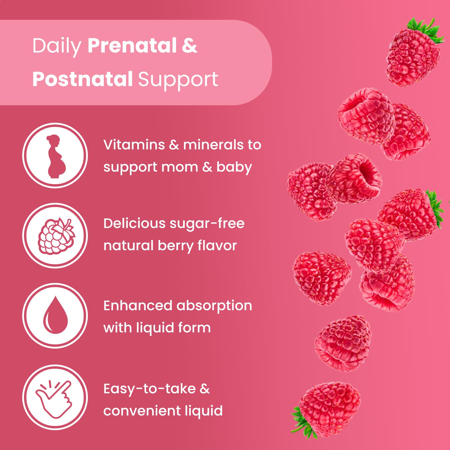 Prenatal & Postnatal Multivitamin for Women | Sugar Free Liquid Prenatal Vitamins for Women
