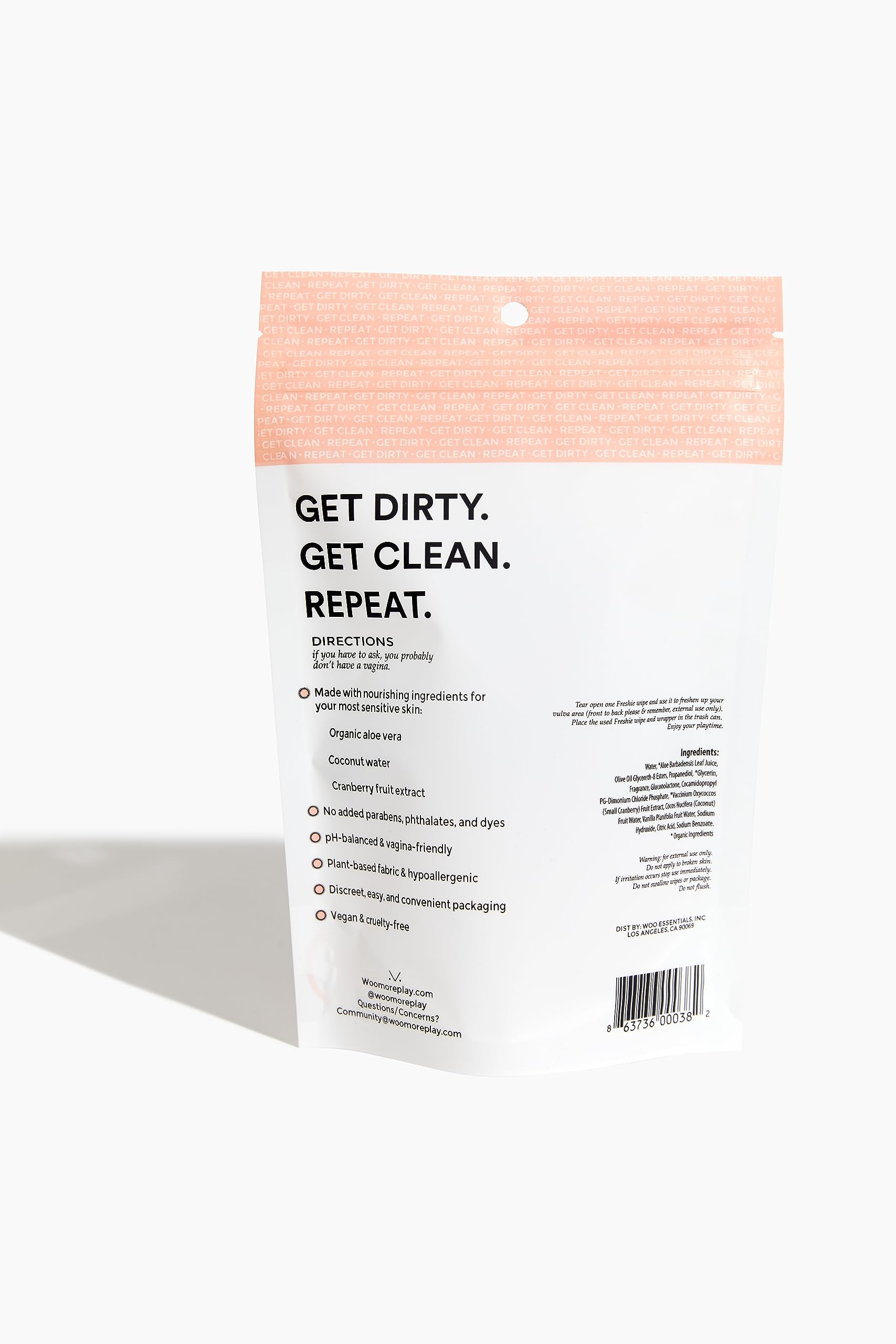 Woo More Play Freshies: All-Natural Feminine Intimacy Towelette Wipes with Coconut Oil