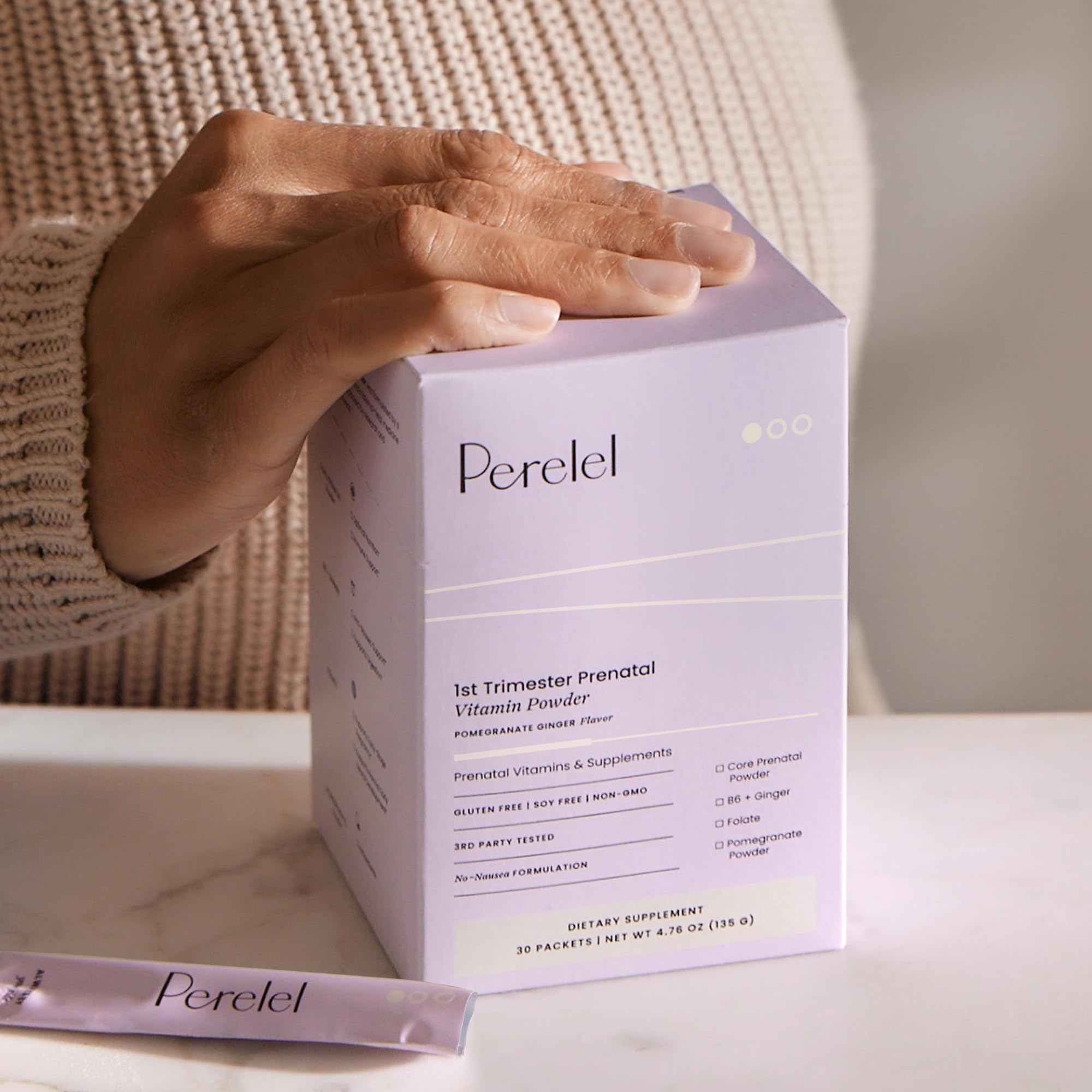 Perelel 1st Trimester Prenatal Multivitamin Powder - Daily No-Nausea Formula