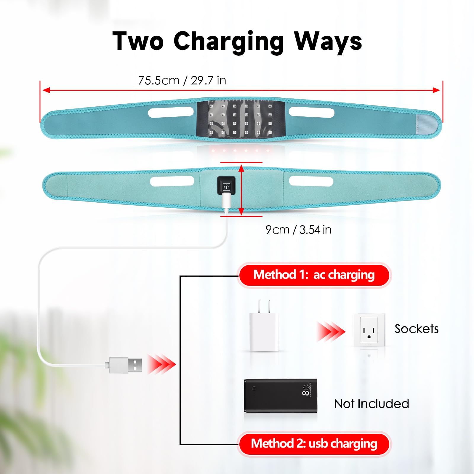Red Light Therapy for Neck, Yasinaner Red Infrared Light Therapy Pad for Neck 660nm Red Light