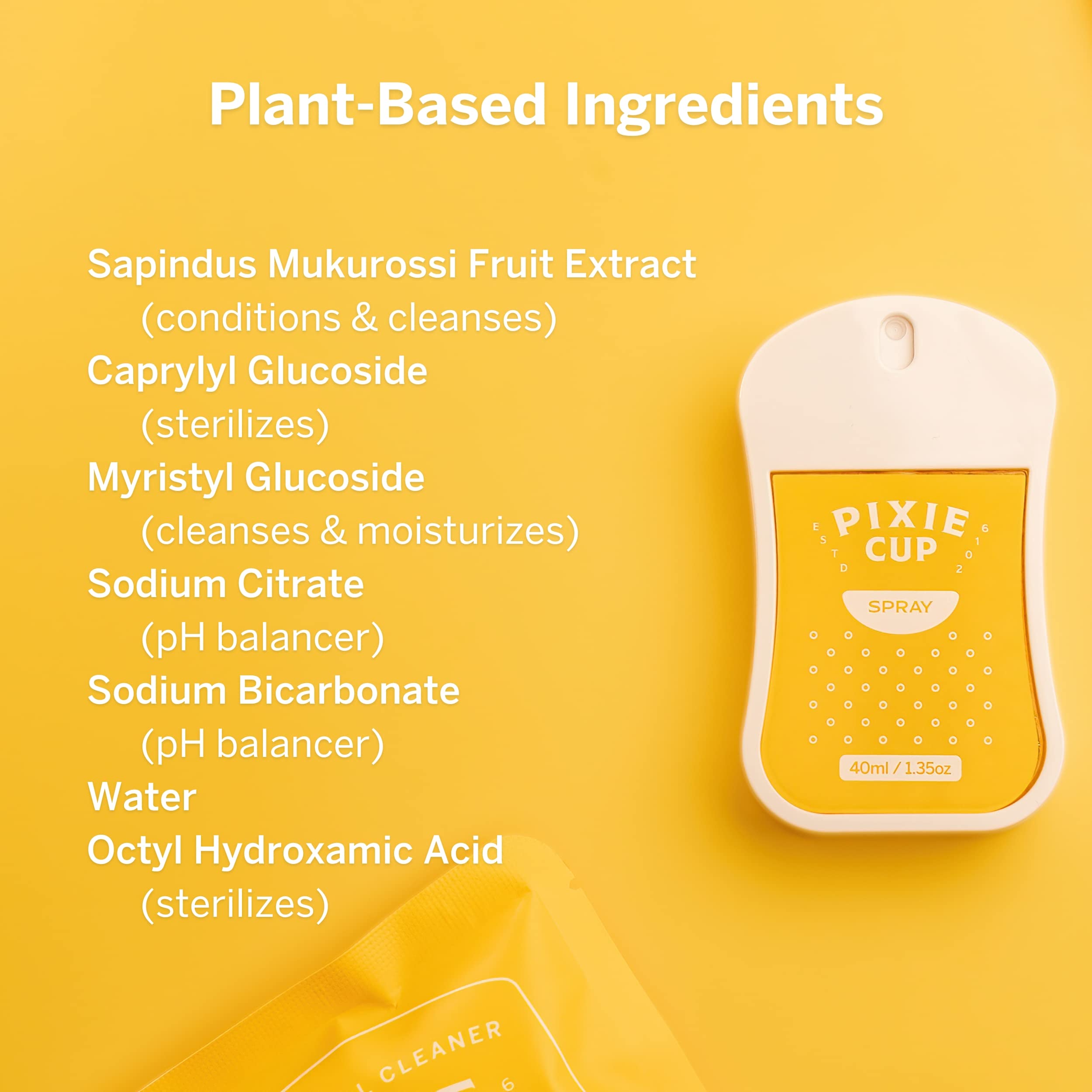 Pixie Sterilizer Spray for Menstrual Cups - Complete Sterilization in Just A Quick Spray - 100% Hypoallergenic