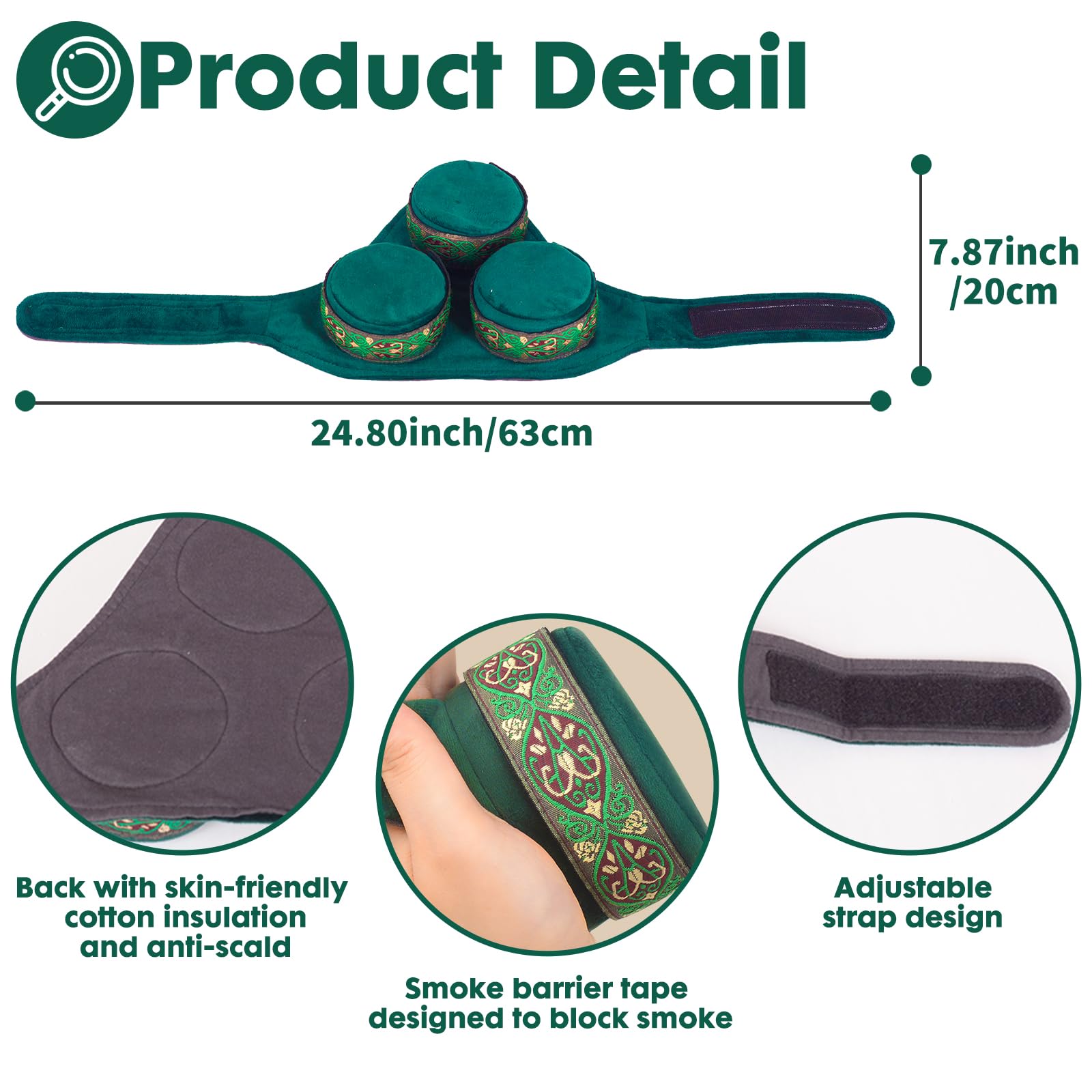 Smokeless Copper Moxa Box, Set of 3 Purifier Copper Tank Moxibustion Treatment Tool Portable