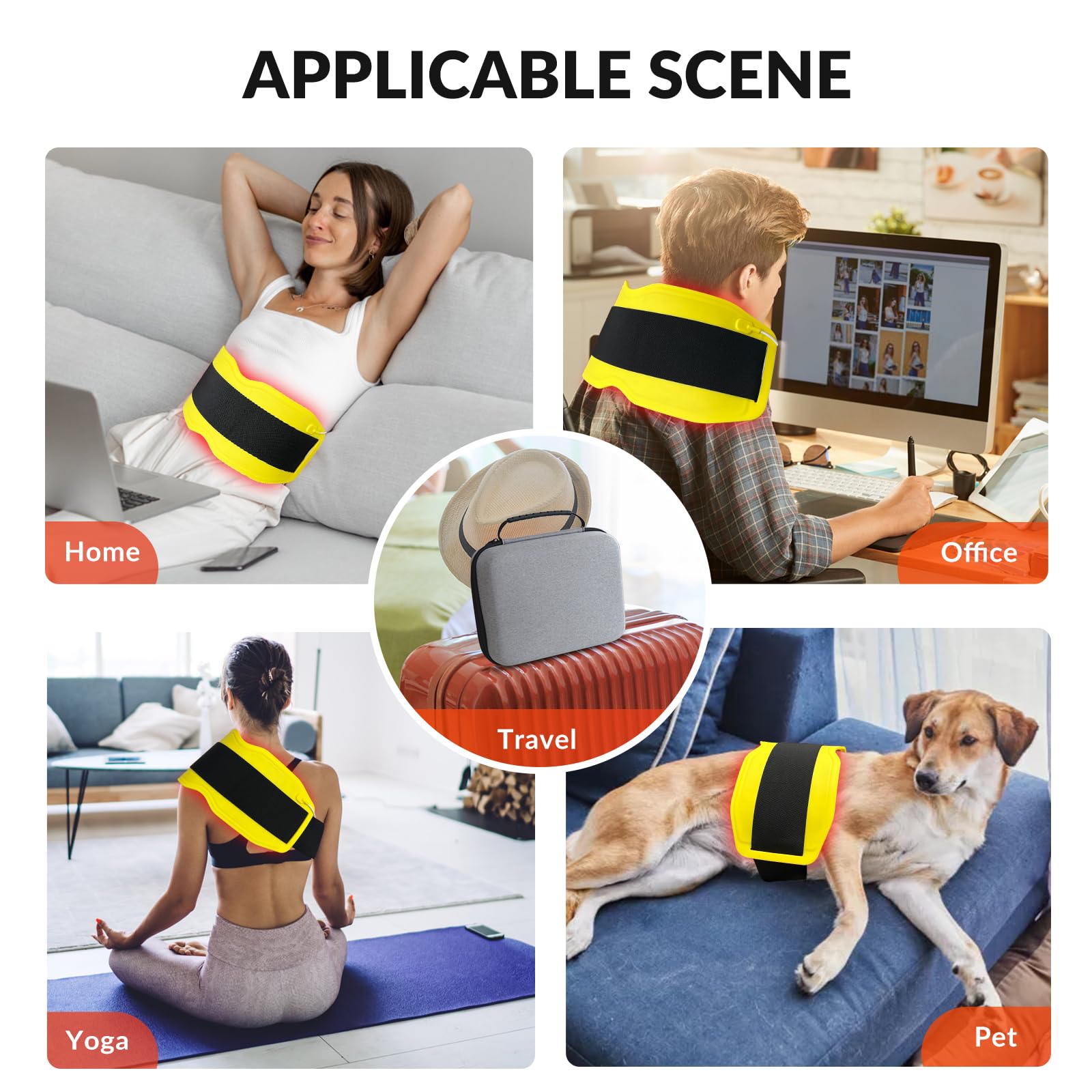 Fimem Red Light Therapy Belt 660nm 850nm 940nm, Red Light Therapy Device for Back, Infrared Light Therapy