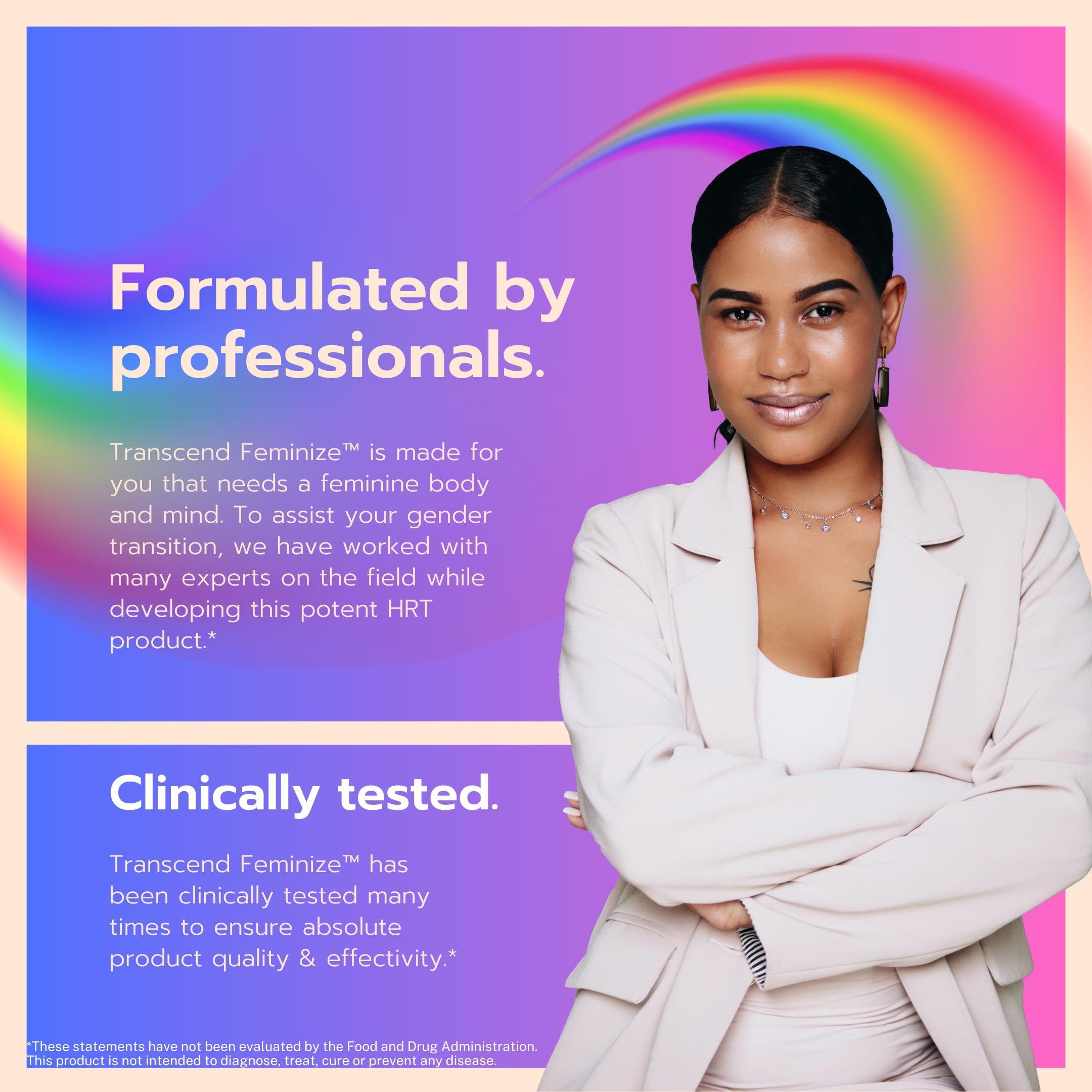 FEMINIZE Transcend HRT Pills for Estrogen - Potent HRT Estrogen Complex - Big Breats Soft Skin Feminizer