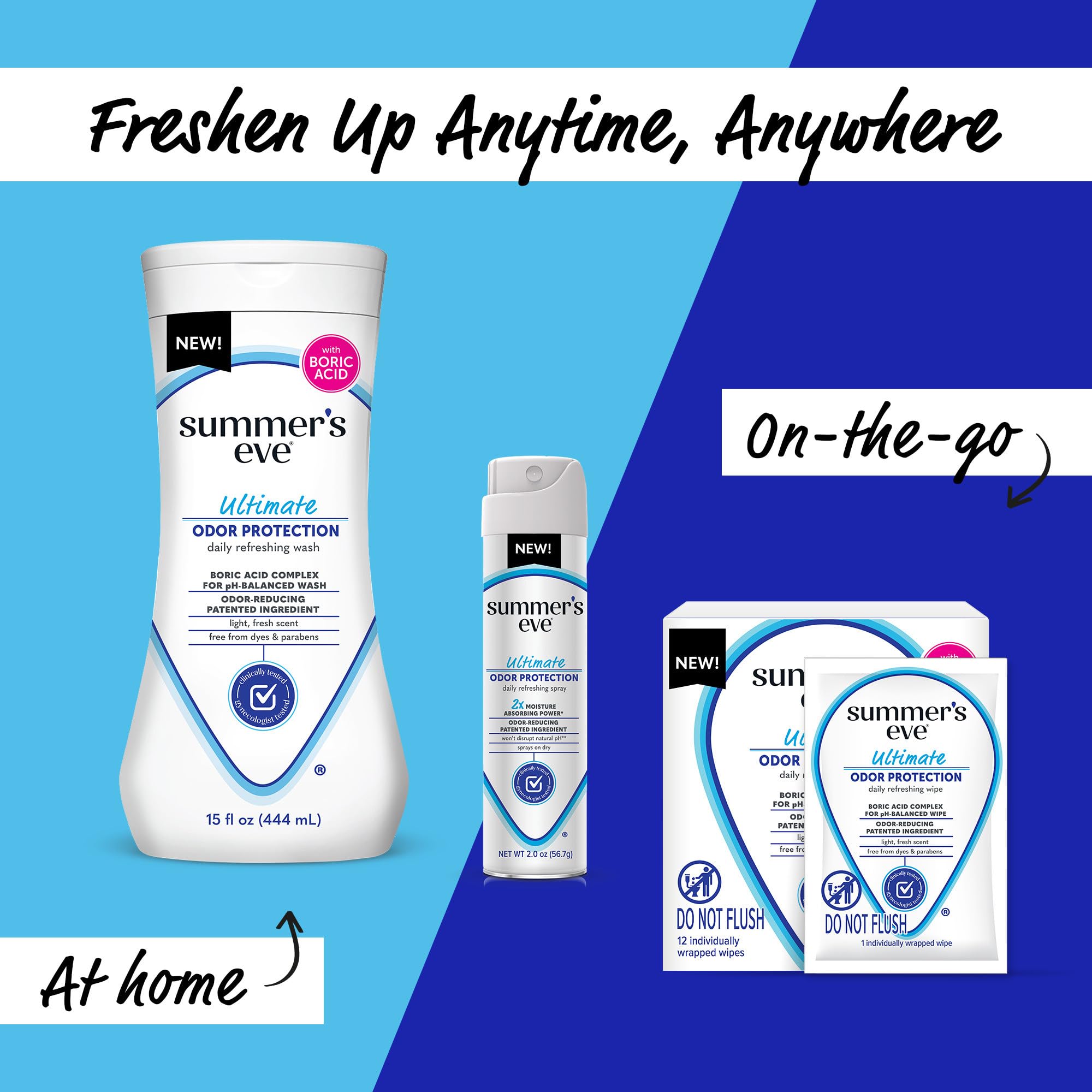 Summer's Eve, Ultimate Odor Control, Feminine Body Wash with Boric Acid, Removes Odor