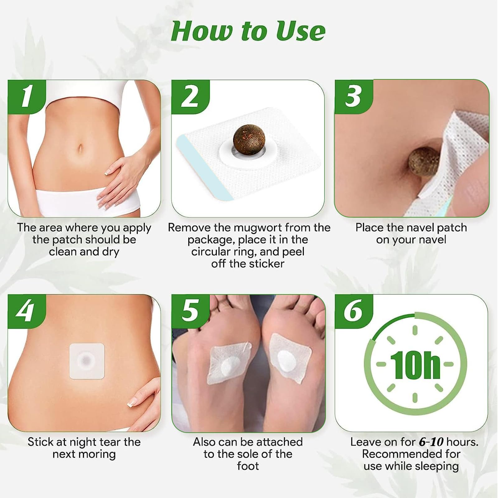 Mugwort Belly Patch,30Pcs Natural Wormwood Essence Pills and 30Pcs Belly Sticker, Moxa Hot