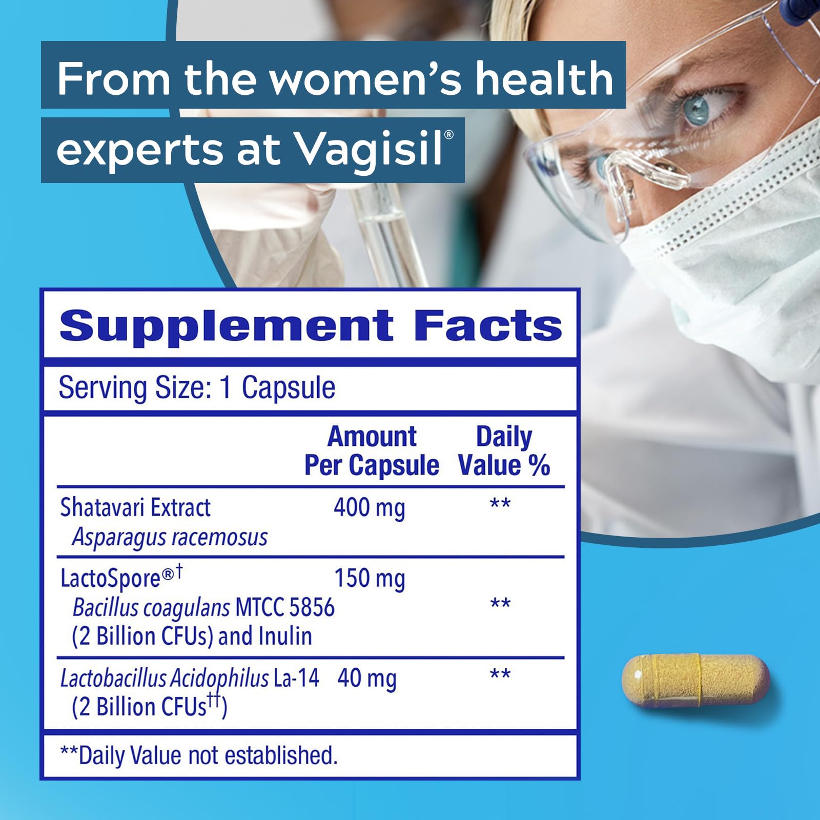 Vagisil Vaginal Health Supplements, Clinically-Proven Probiotics, Promotes Vaginal Health