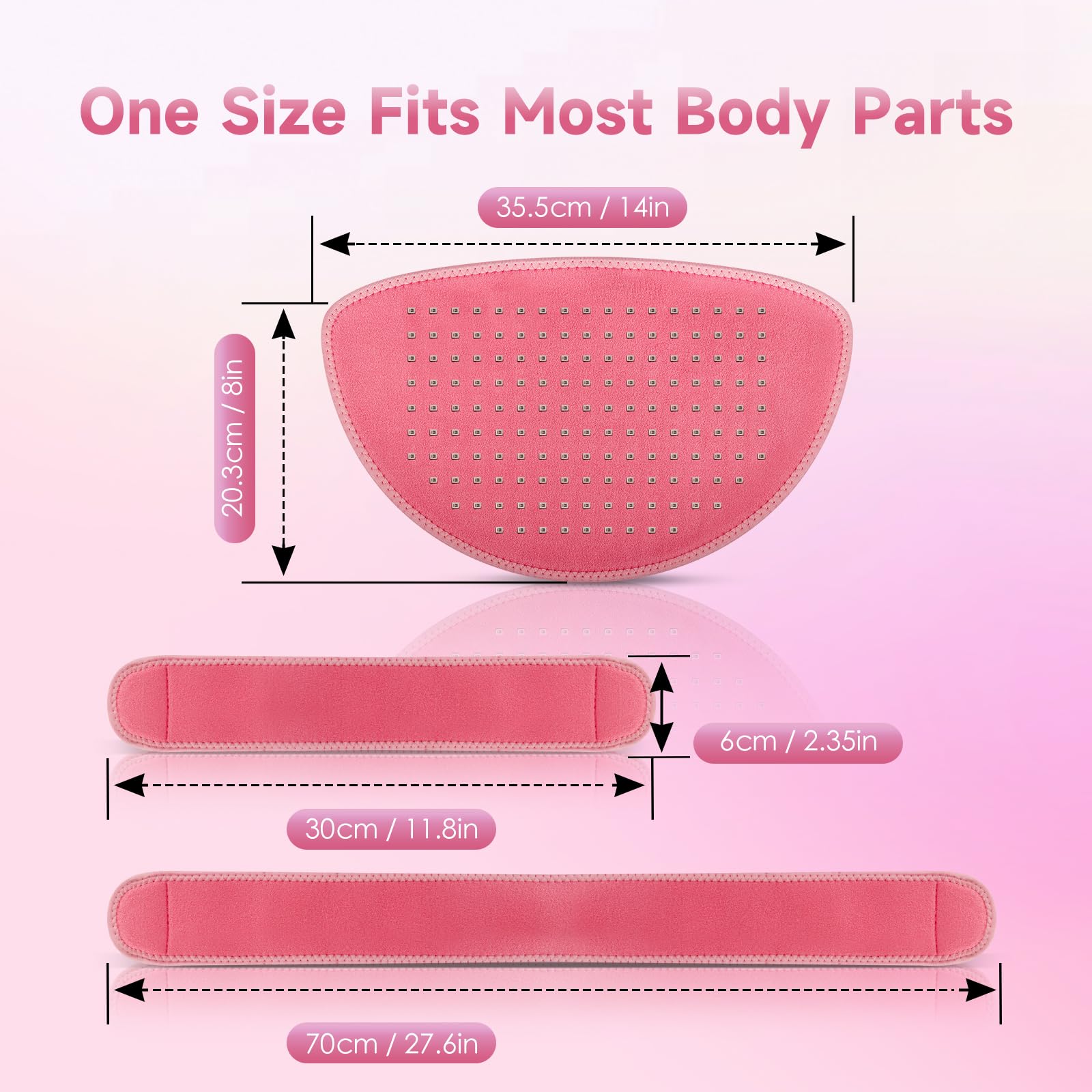 Red Light Therapy Belt Pad: Near Infrared Lamp Pain Relief 156 LEDs Wrap Body Heating Pads