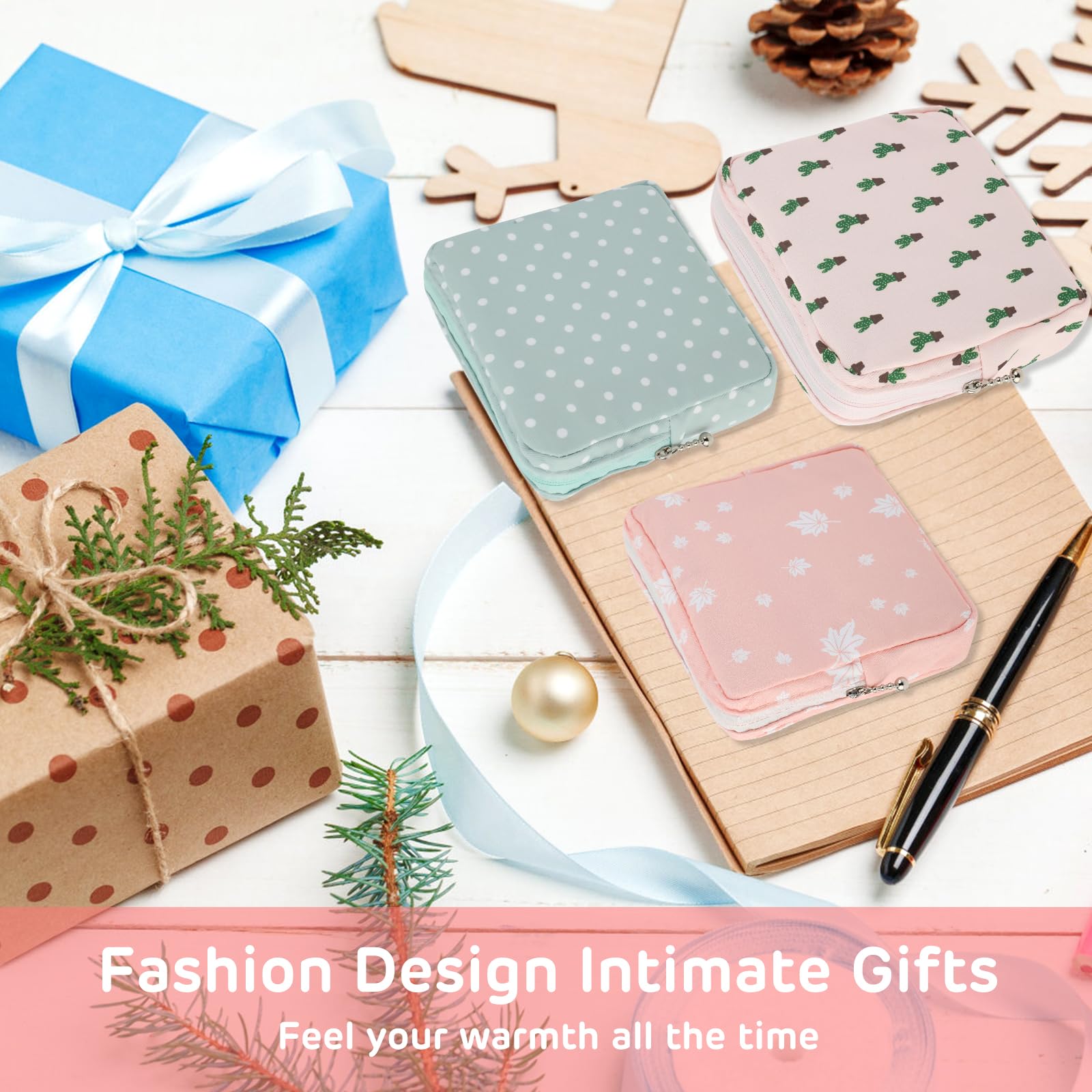 3Pcs Period Bag, Sanitary Pad Storage Bag Samll Period Pouch for Purse Cute Menstrual Period Bag