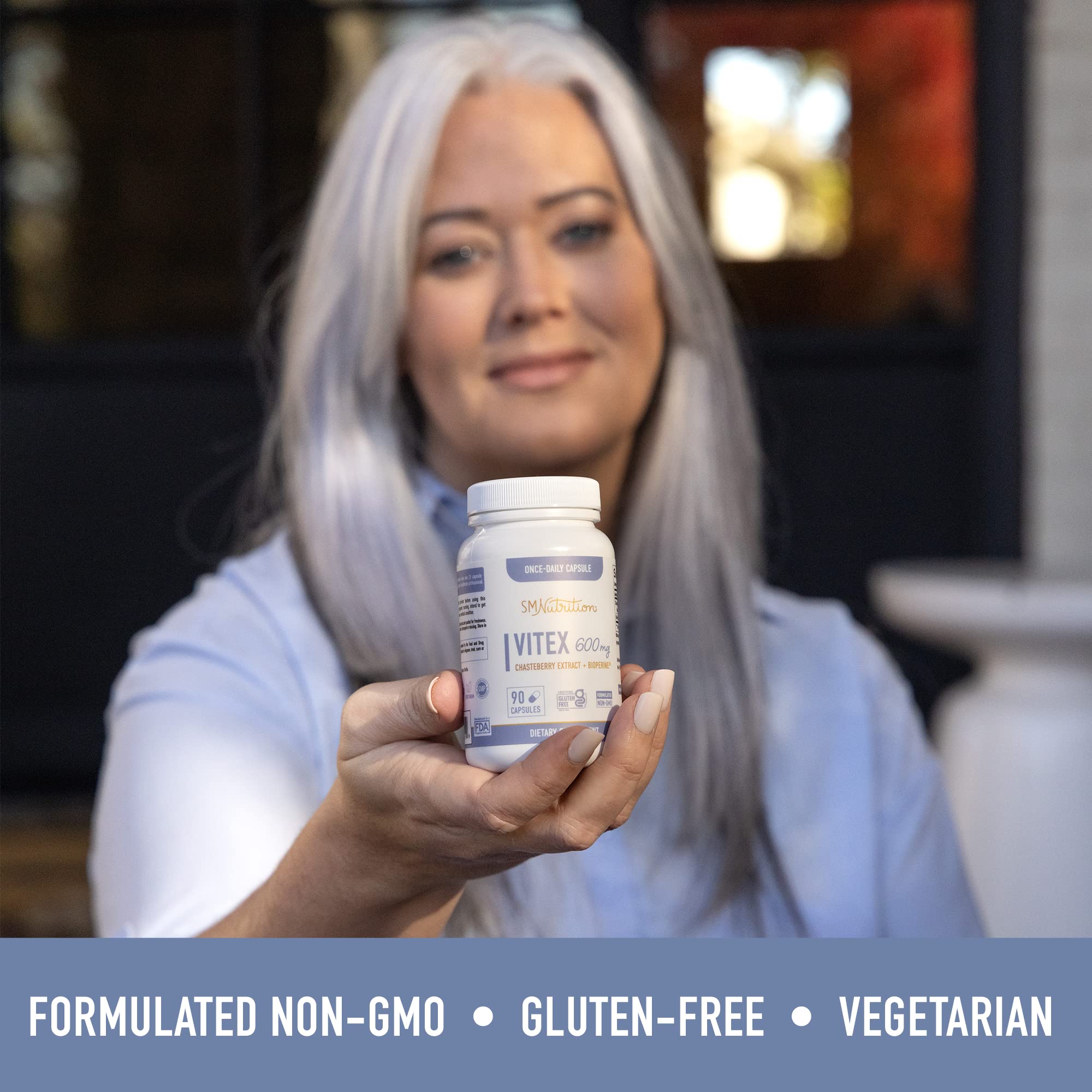 Vitex Chasteberry Supplement 600mg | Agnus Castus for Women's Hormone Balance, Menopause