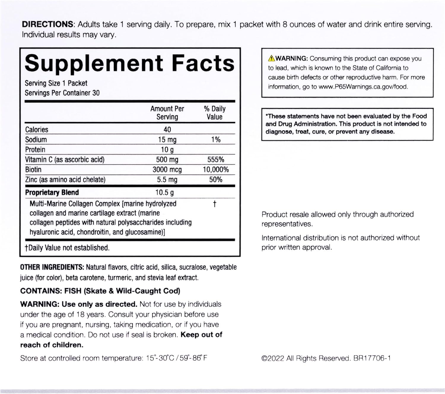 Serovital Skin Brilliance Marine Collagen – Hydrolyzed Marine Collagen Peptides