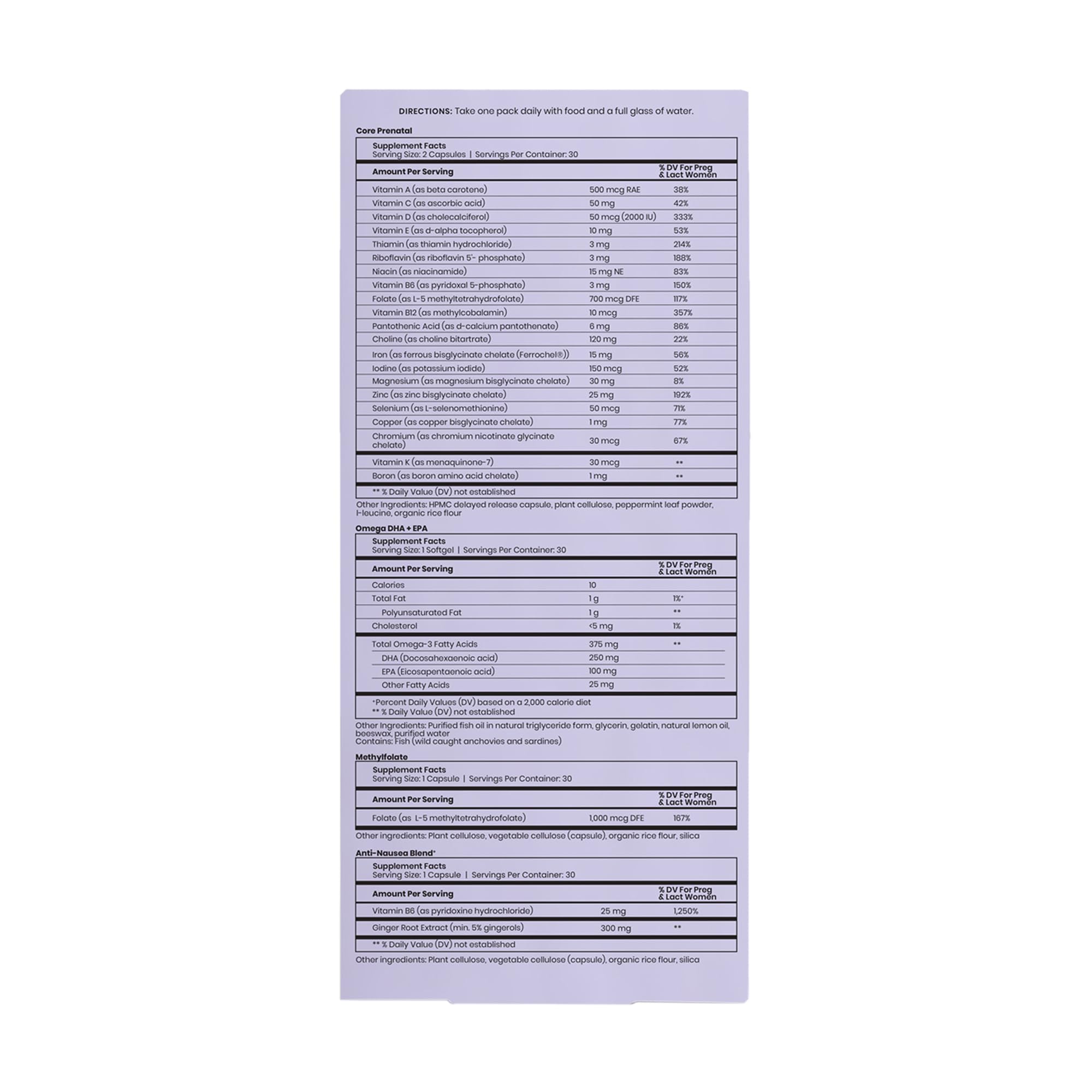 Perelel 1st Trimester Prenatal Pack - Prenatal Omega 3 Vitamins for Women - Gluten