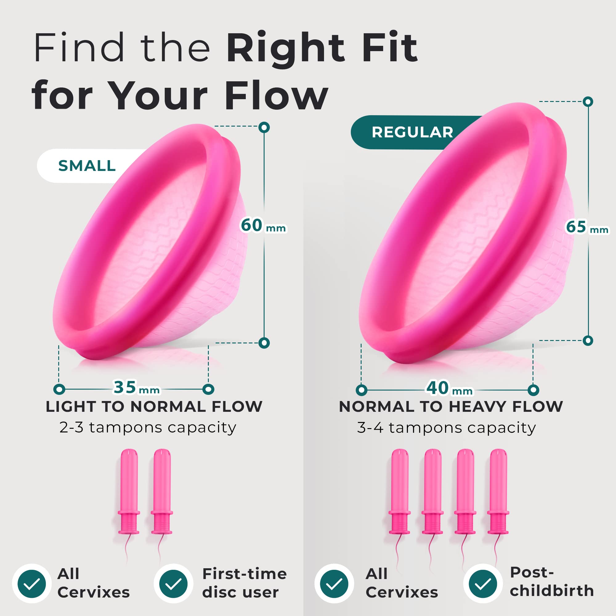 Ecoblossom Reusable Menstrual Disc - Large Menstrual Cup - Soft Period Disc for Women Designed