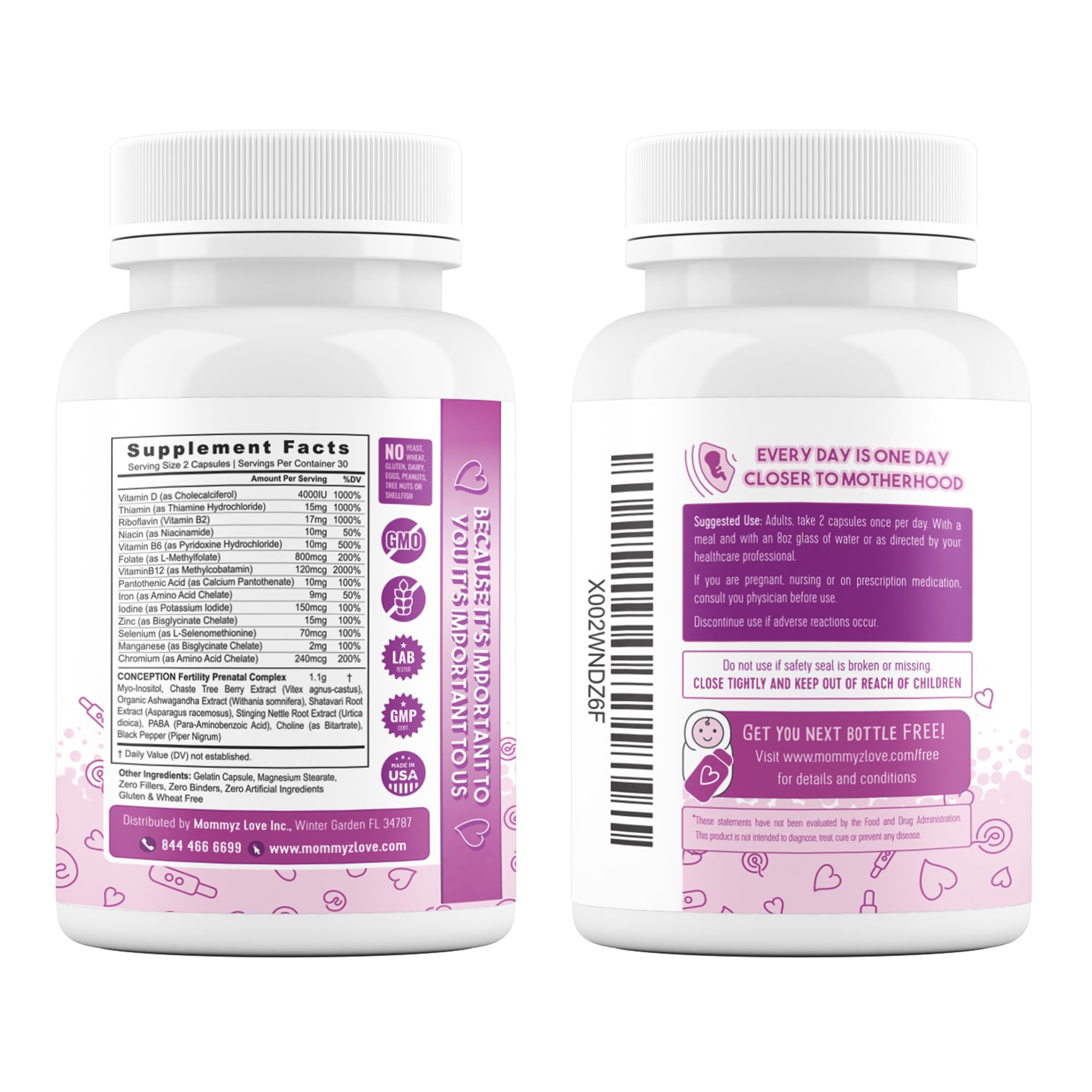 Mommyz Love Myo-Inositol Conception Fertility Prenatal Vitamins for Healthy Ovarian Function