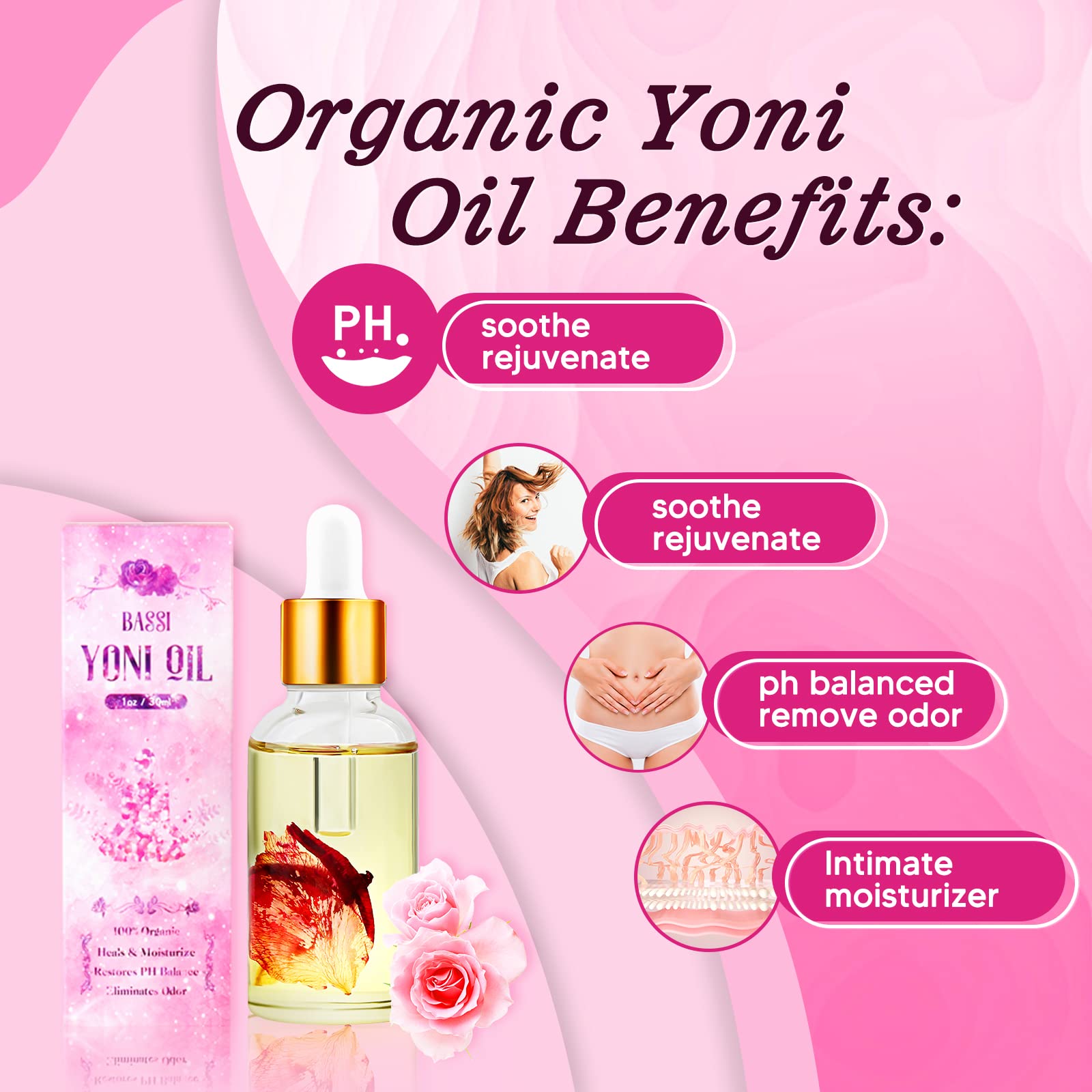 Feminine Wash & Yoni Oil & Yoni Soap Set for Women, Yoni Wash for Vaginal Ph Balance Remove Odor