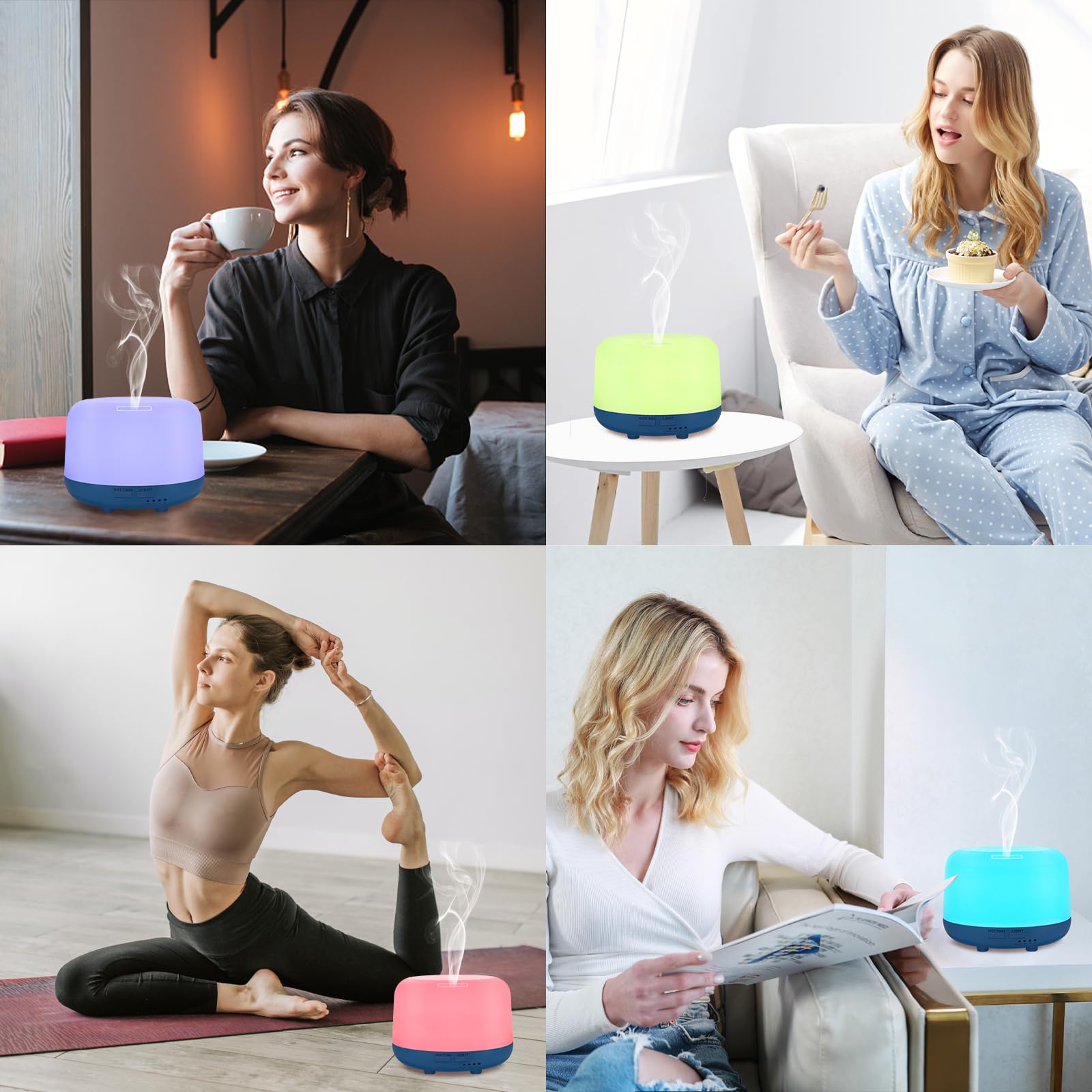 Marchred 300ML Essential Oil Diffuser with Remote Control, 7 LED Color Changing Light