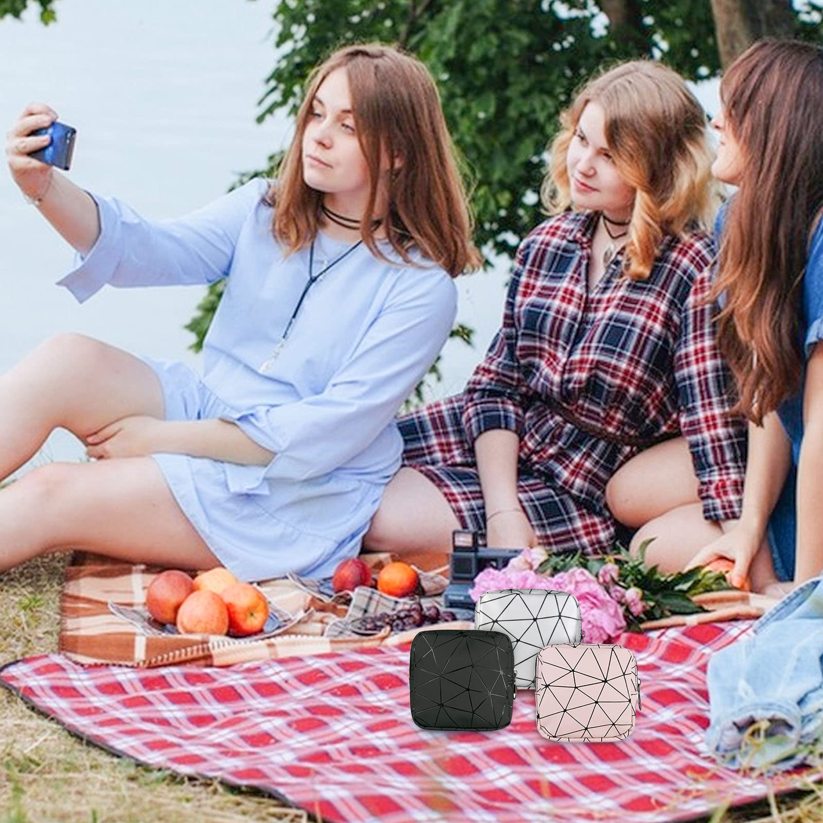 Sanitary Napkin Storage Bags 4PCS Menstrual Cup Pouches Nursing Pad Holder Tampon Bags