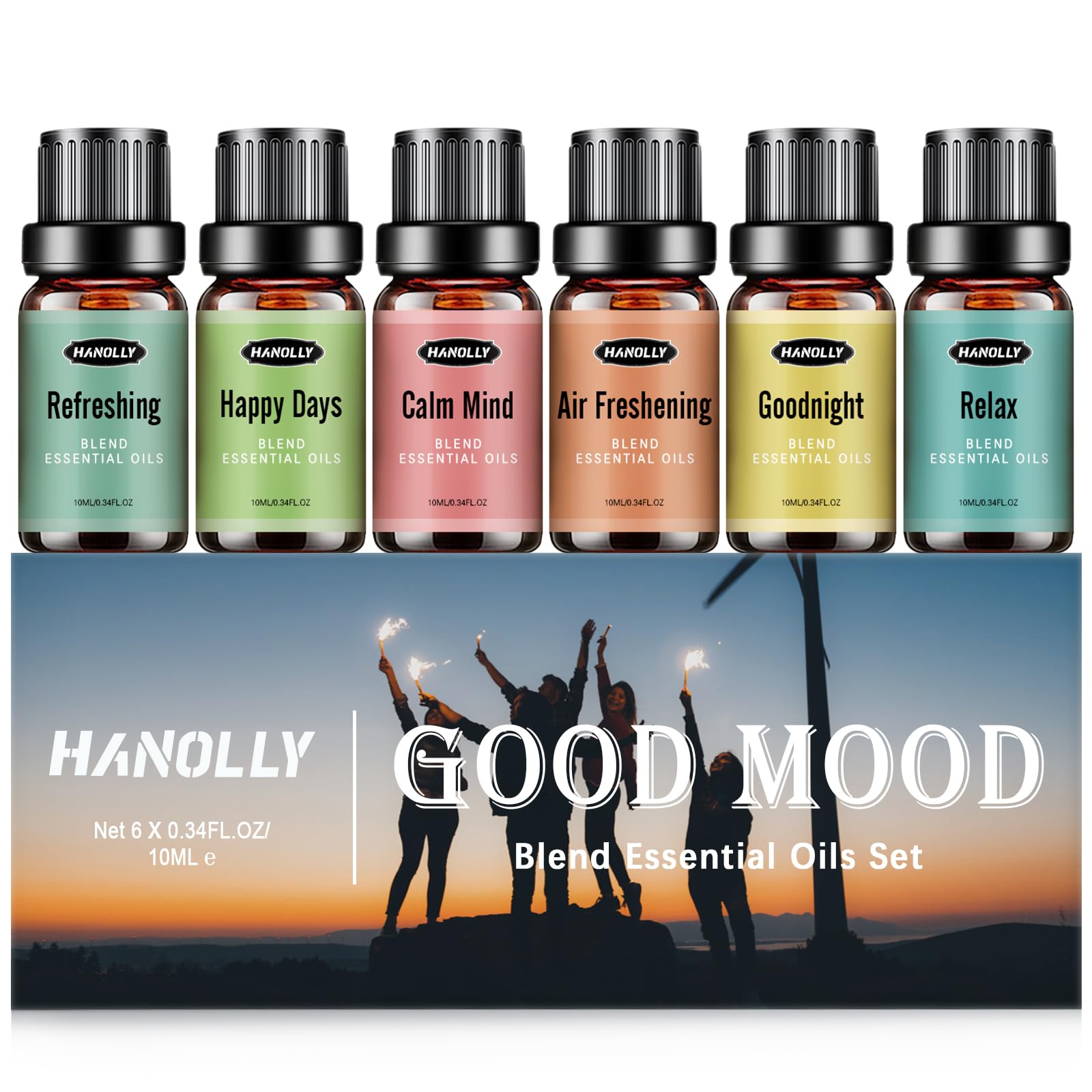 Essential Oils Blend Set, Fragrance Oil Aromatherapy Essential Oils Kit for Diffuser (6x10ML)