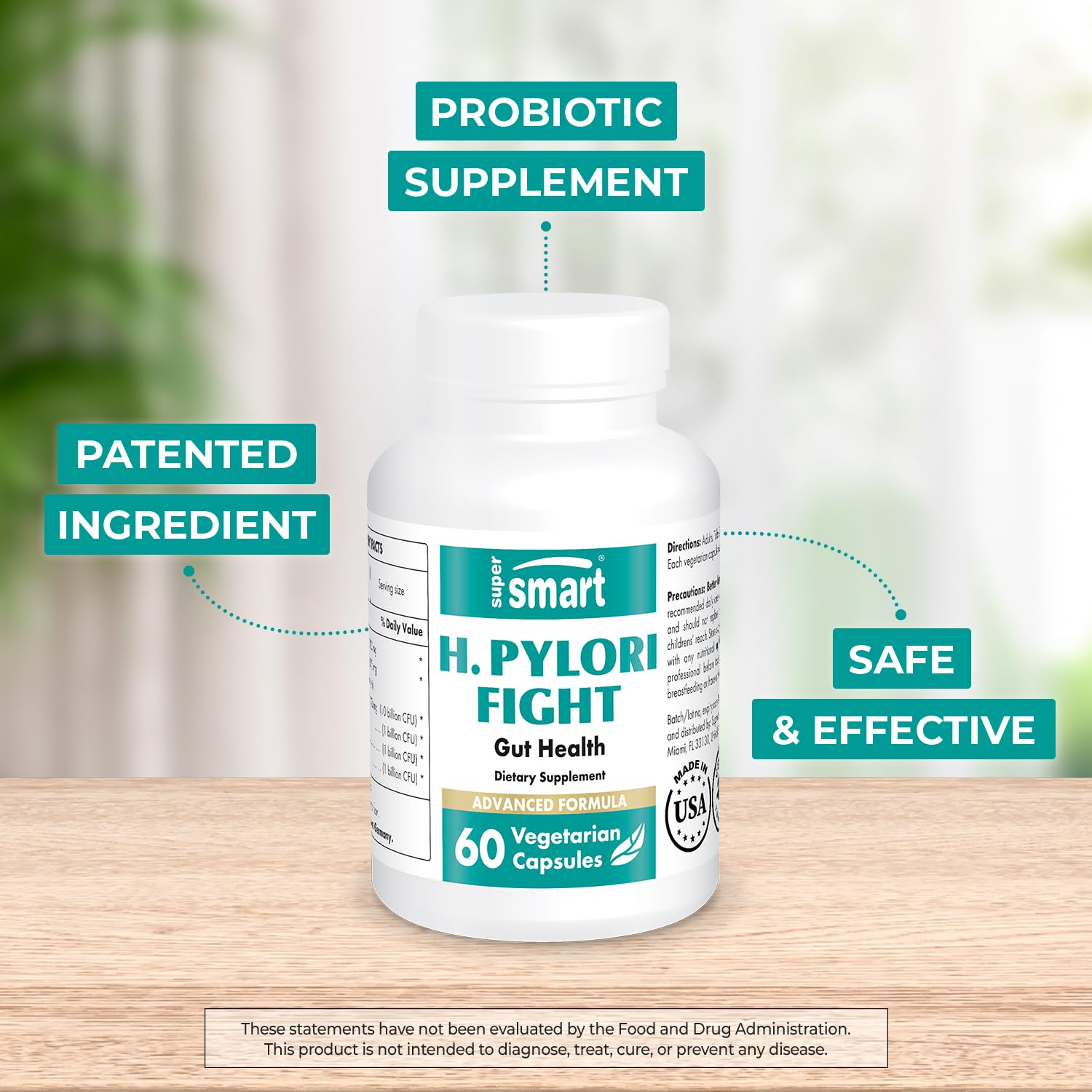 Supersmart - H. Pylori Fight Advanced Formula (Mastic Gum, Probiotics & Prebiotic)
